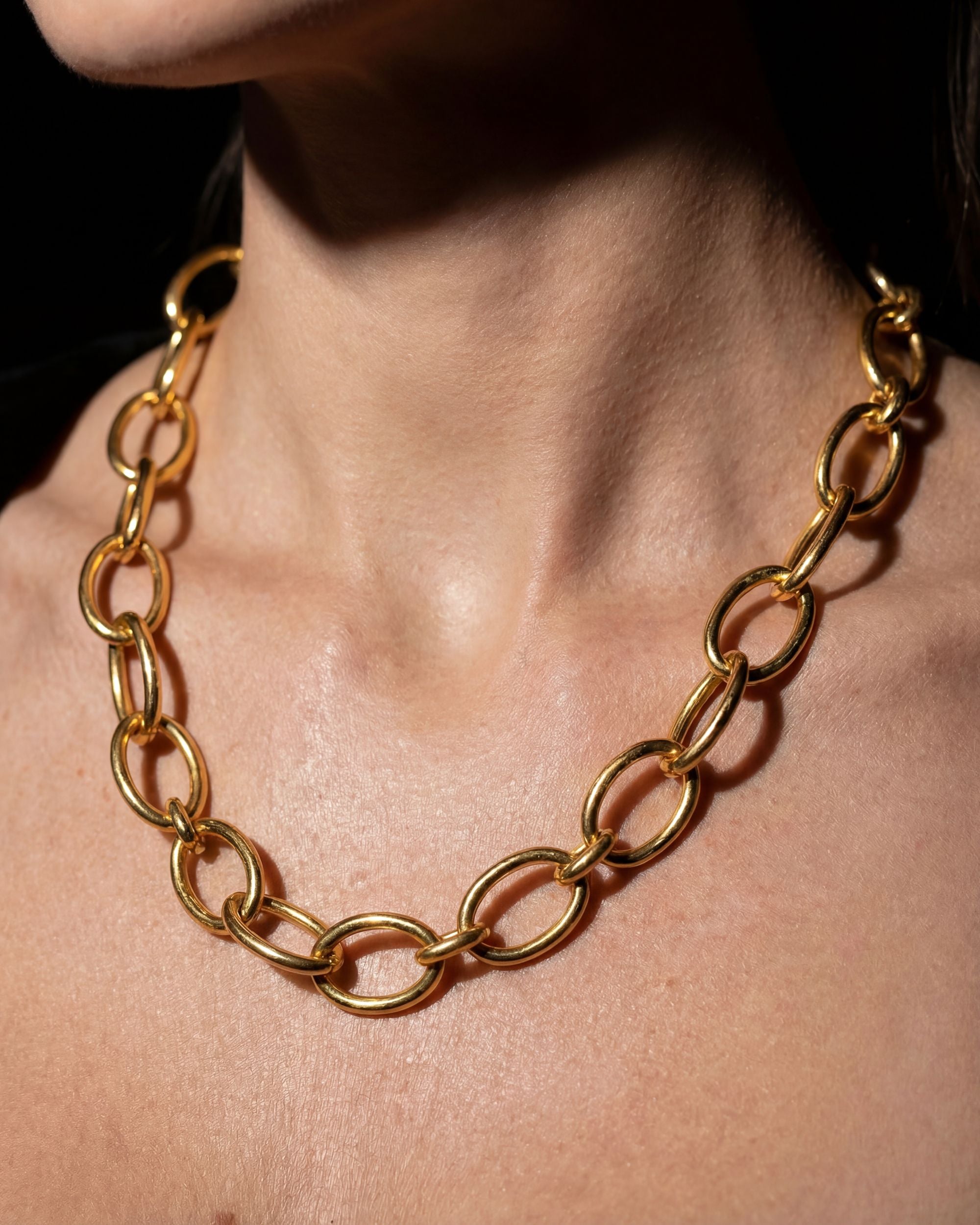 Chunky Oval Link Chain Necklace, Architectural Jewelry