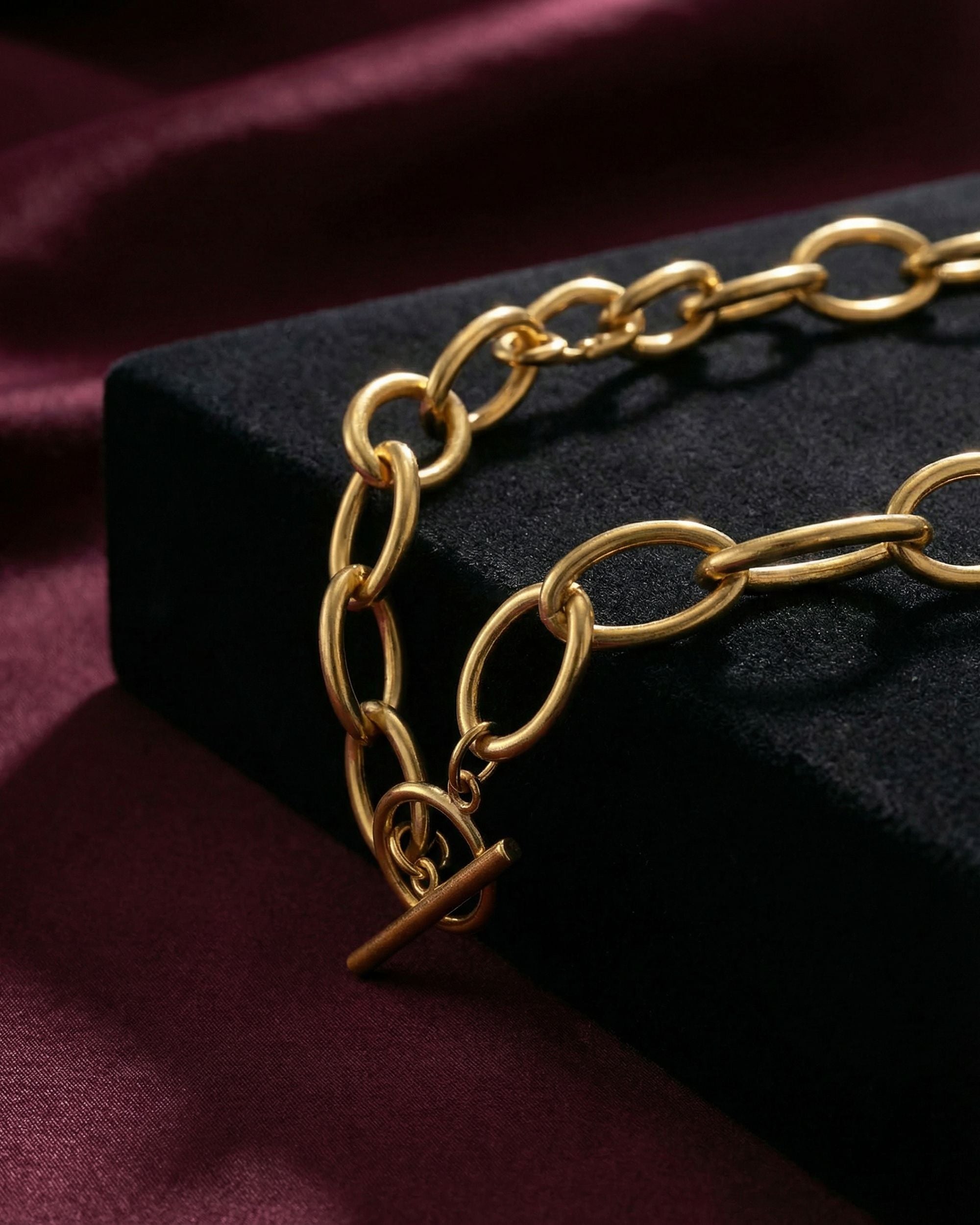 Chunky Oval Link Chain Necklace, Unglaz Jewelry