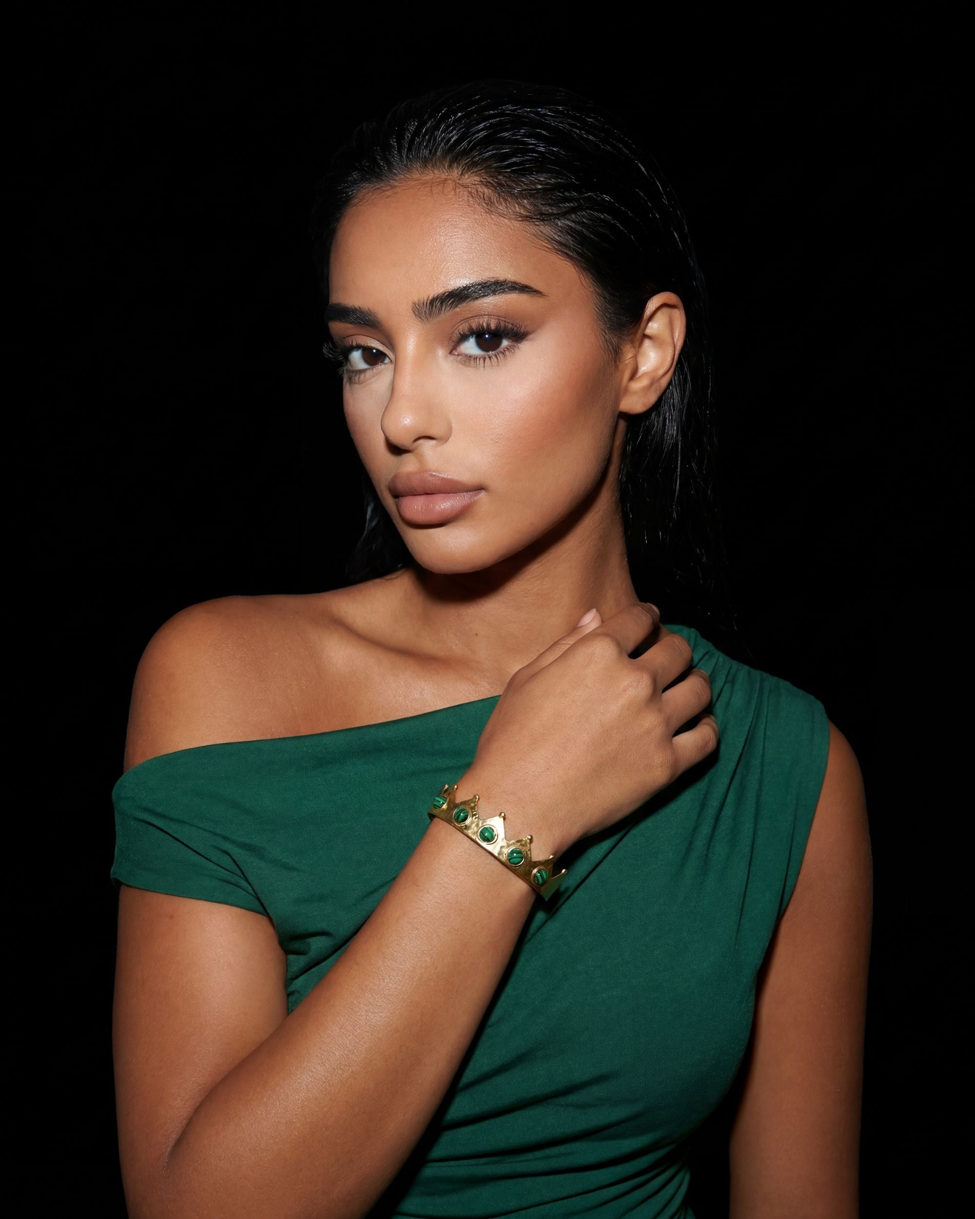 Crown Bangle Bracelet - Gold