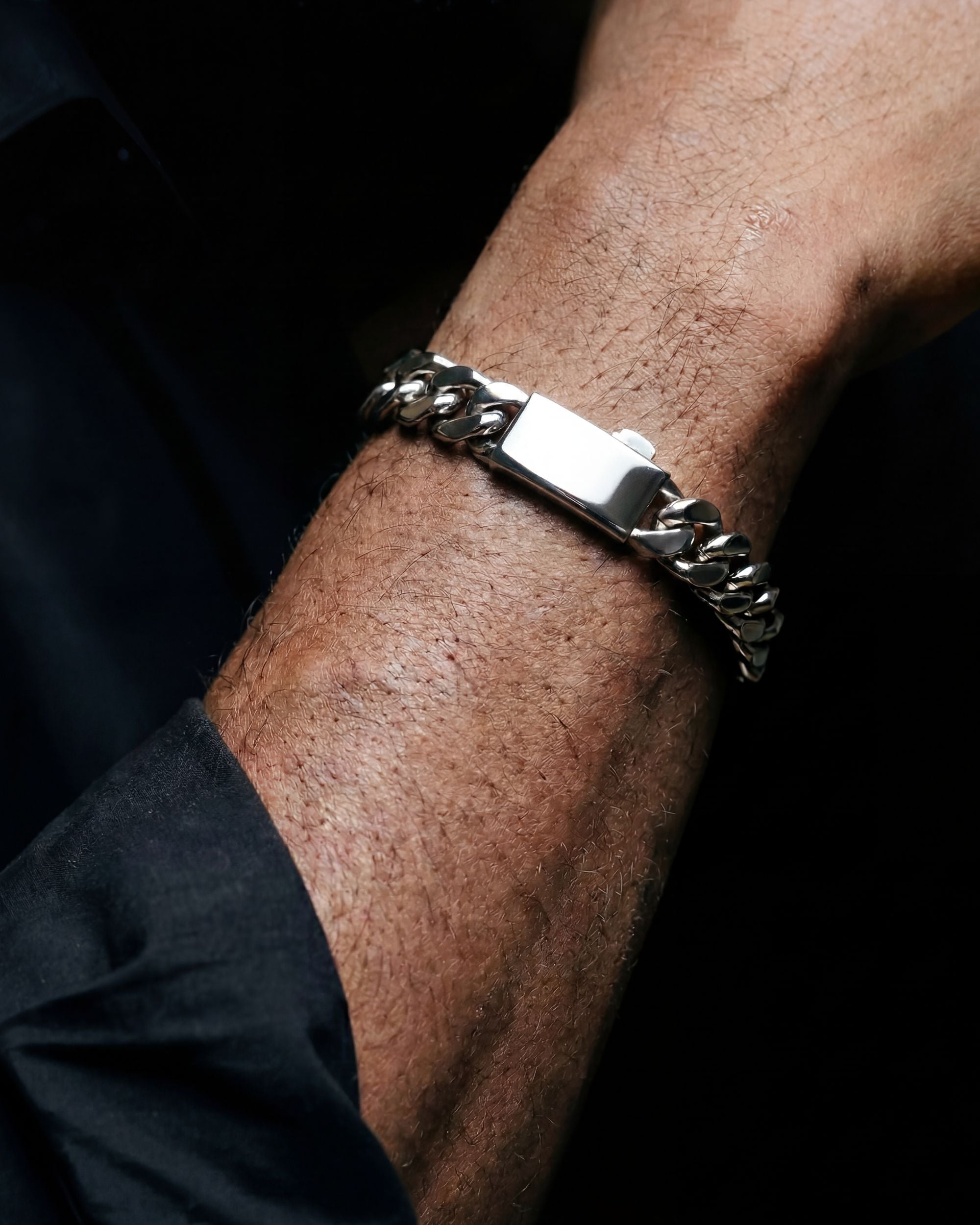 Cuban Link Chain Bracelet, Silver Bracelet