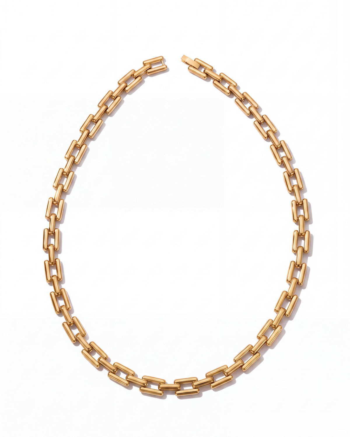 Rectangle Link Chain Necklace - Gold