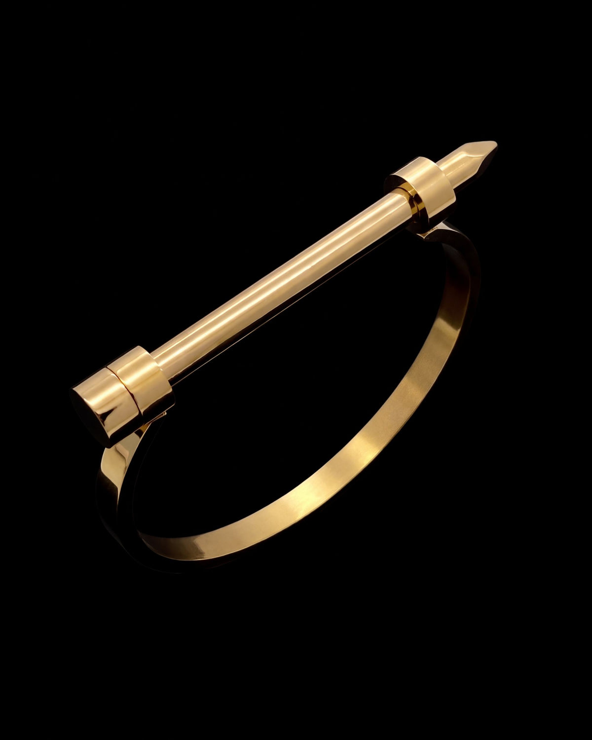 Screw Pin Shackle Bangle - Gold