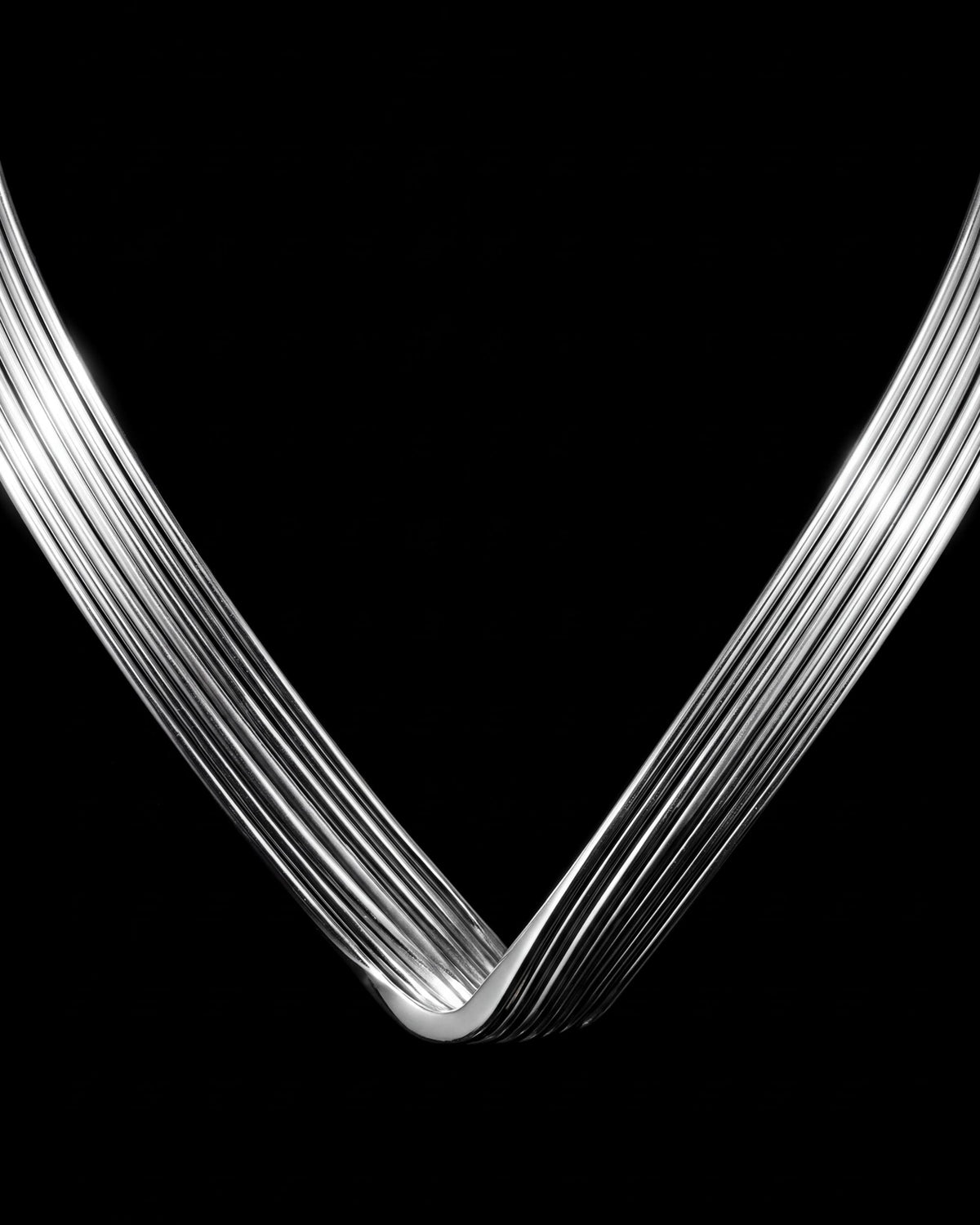 Multi-Wire V Collar Necklace, Silver Jewelry