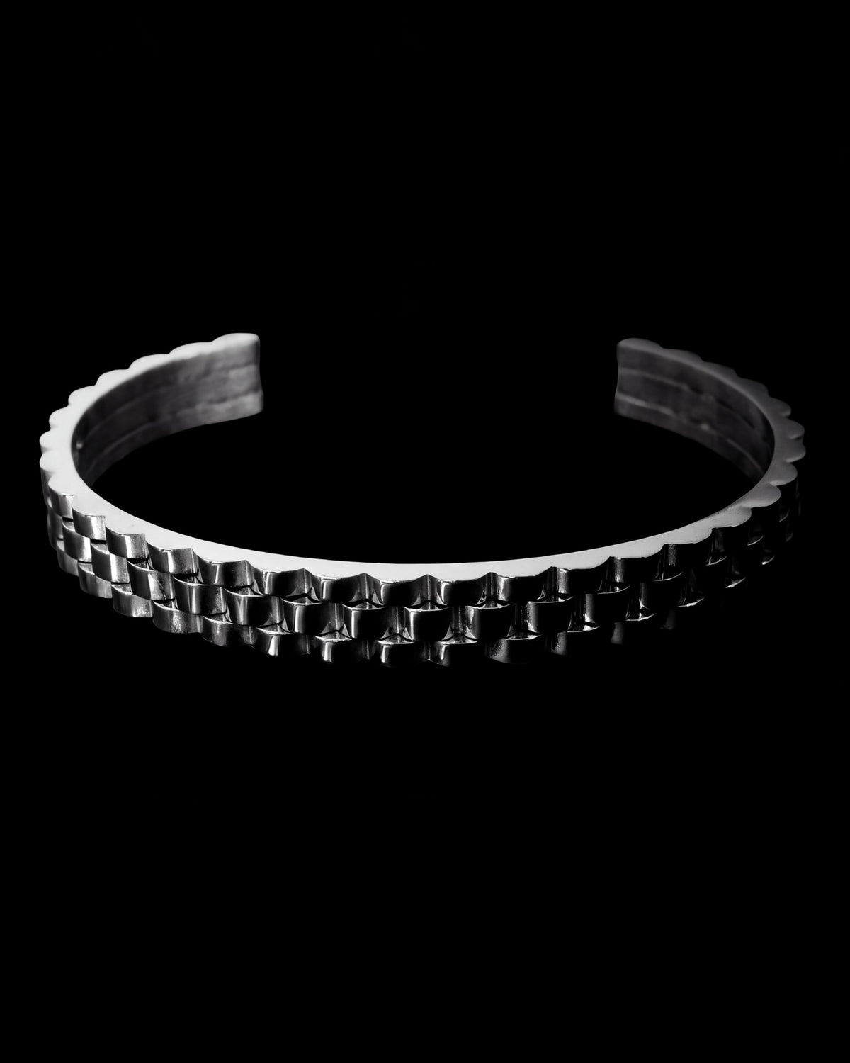 Strap Link Cuff Bracelet - Silver