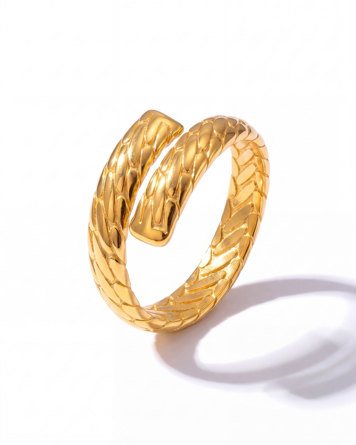 Serpent Scale Wrap Ring - Gold