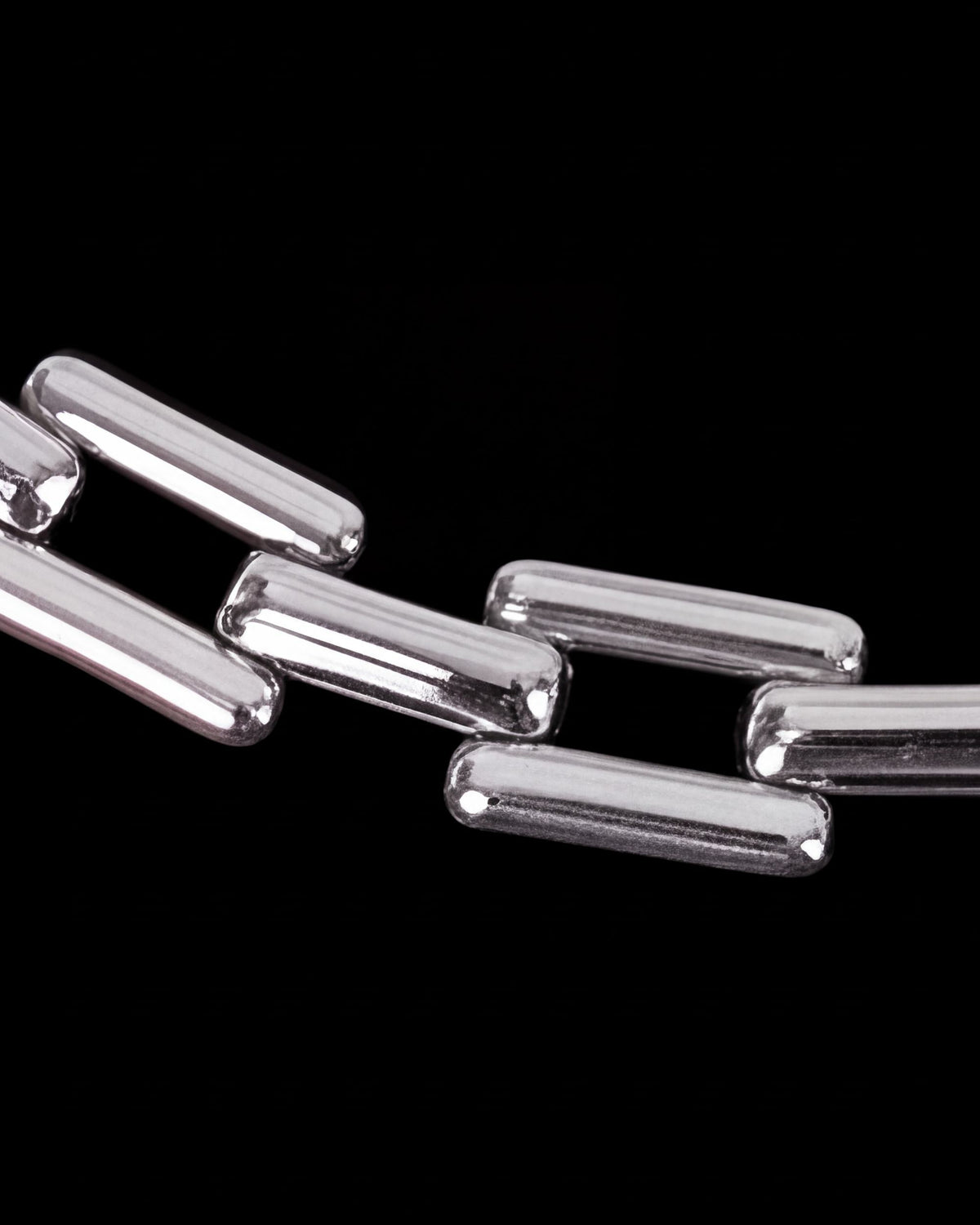 Rectangle Link Chain Necklace - Silver