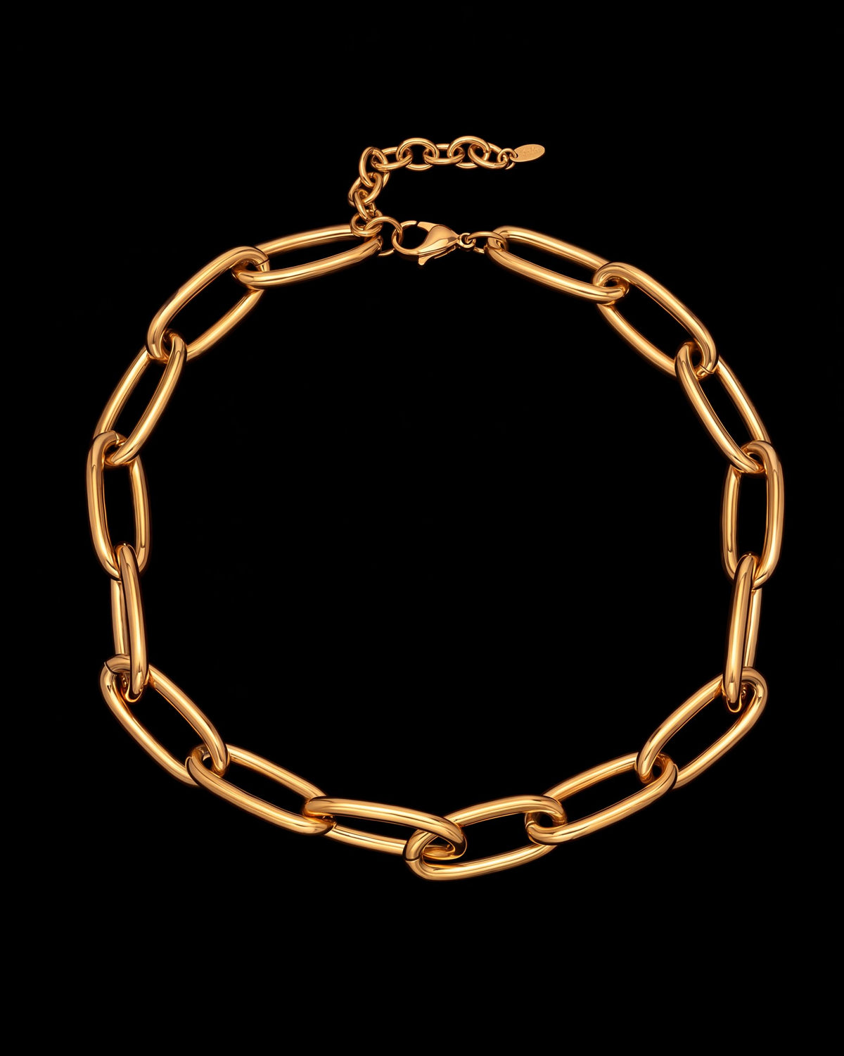 Heavy Oval Link Chain Necklace - Gold