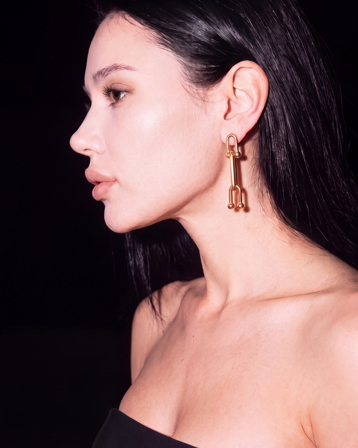 U-Link Drop Earrings - Gold