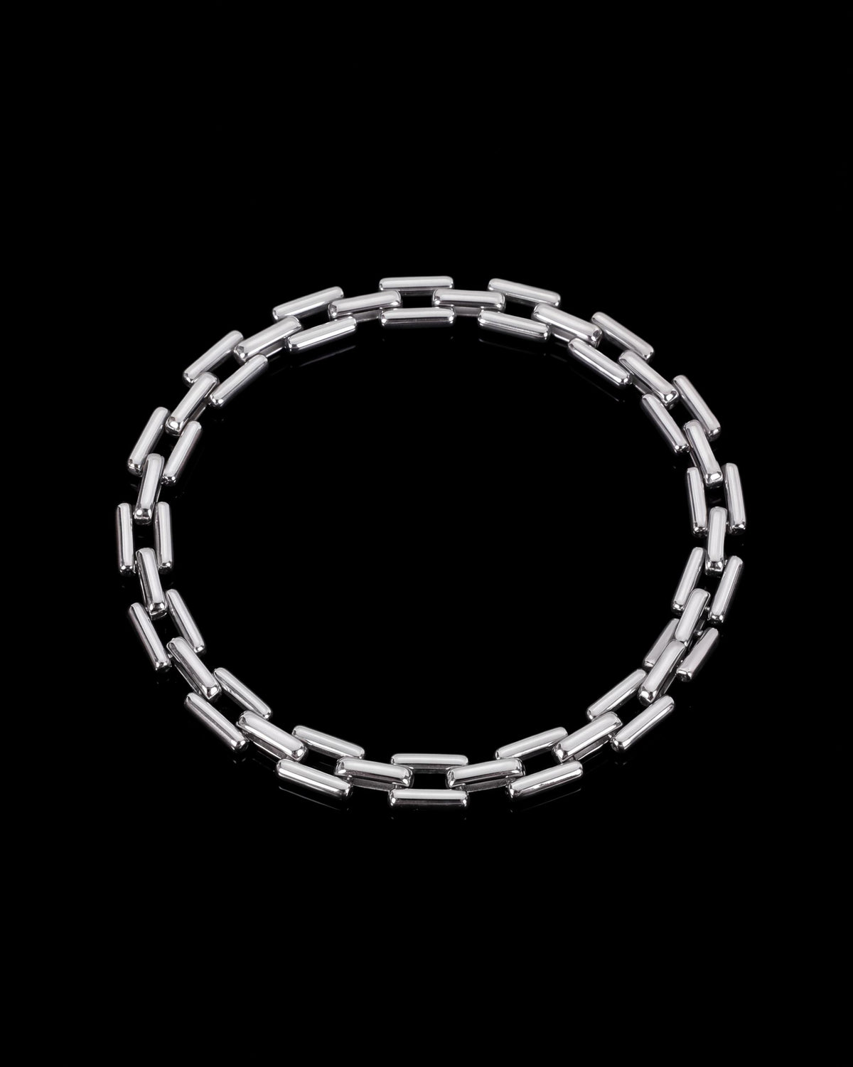 Rectangle Link Chain Bracelet - Silver