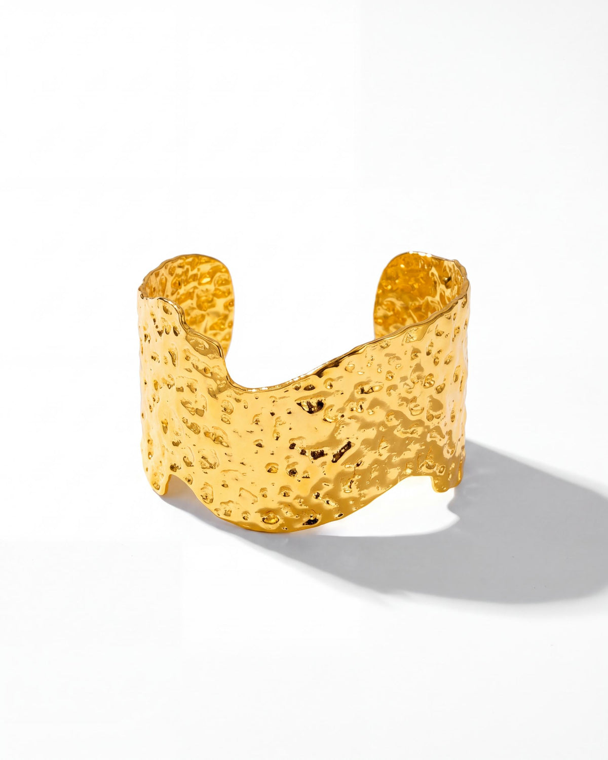 Molten Gold Wide Cuff Bracelet - Gold