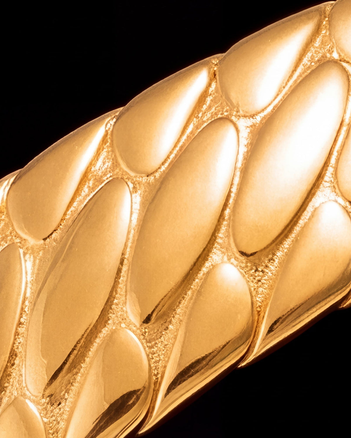 Serpent Scale Cuff Bracelet - Gold
