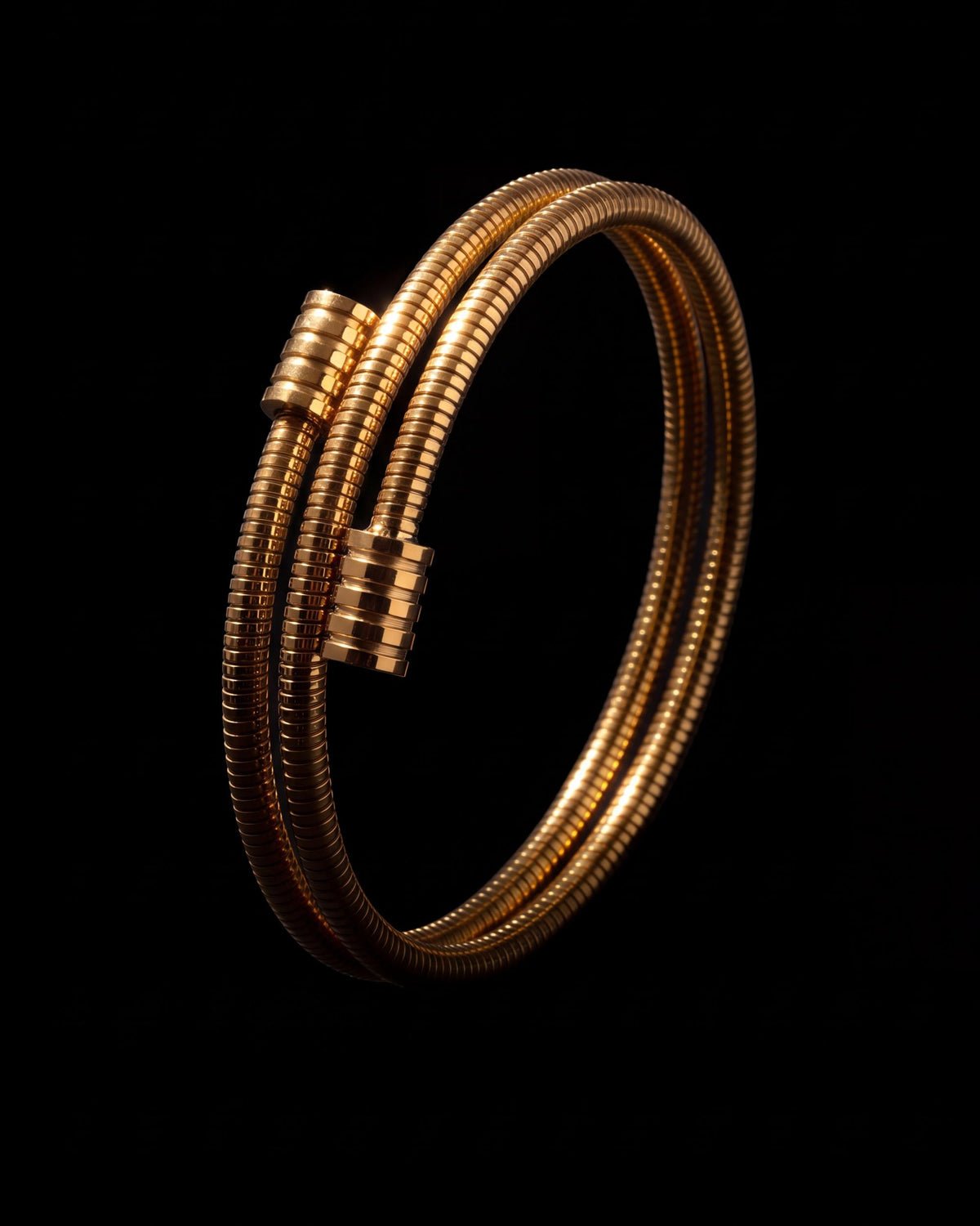 Ribbed Coil Wrap Bracelet - Gold