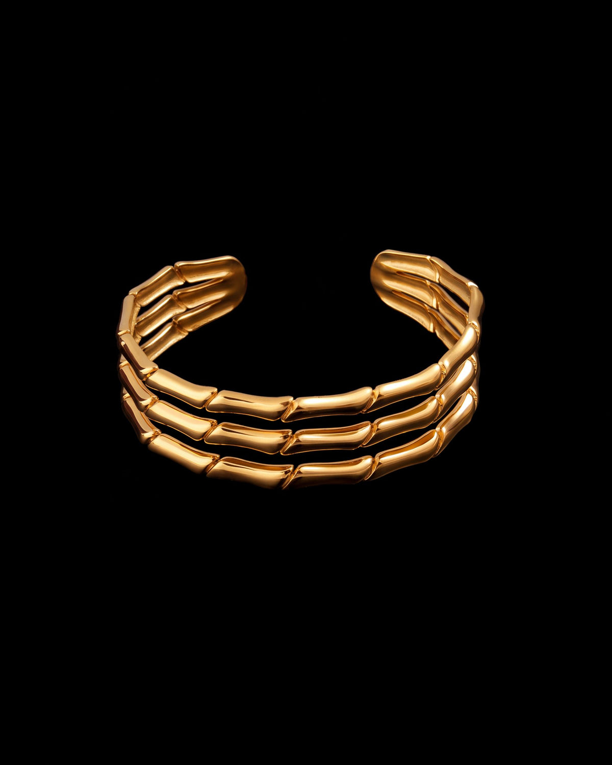 Jointed Rail Cuff Bracelet - Gold