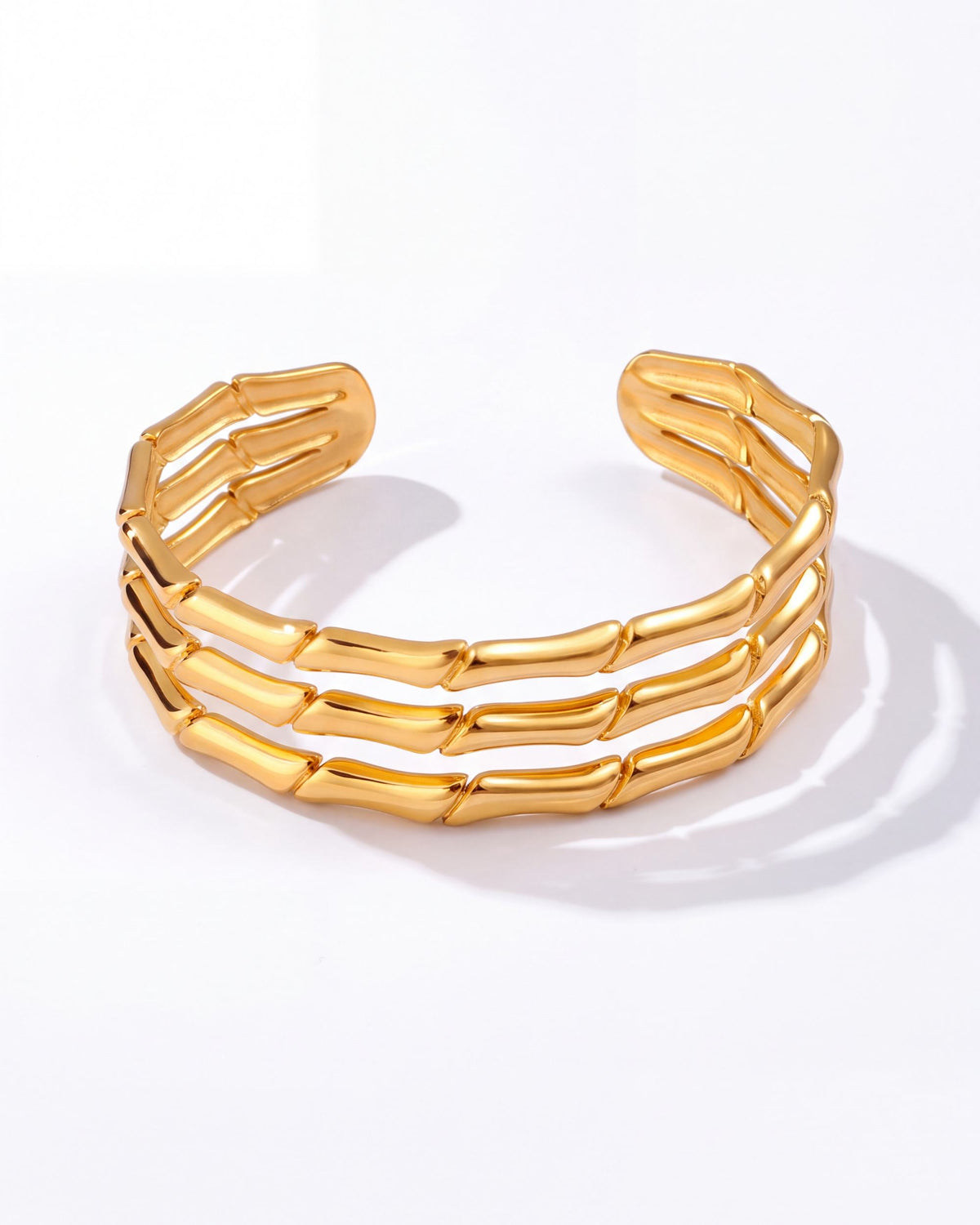 Jointed Rail Cuff Bracelet - Gold