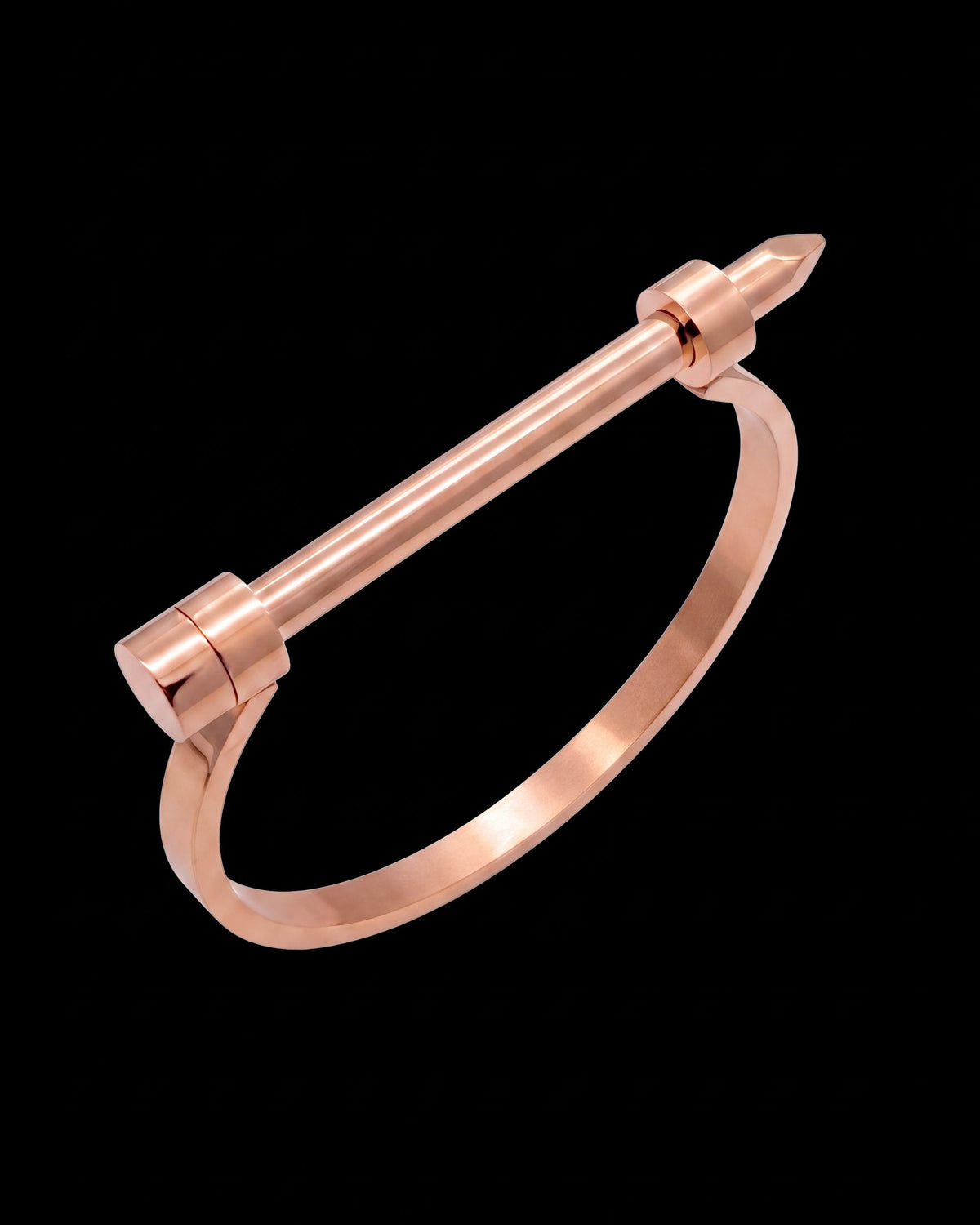 Screw Pin Shackle Bangle - Rose Gold