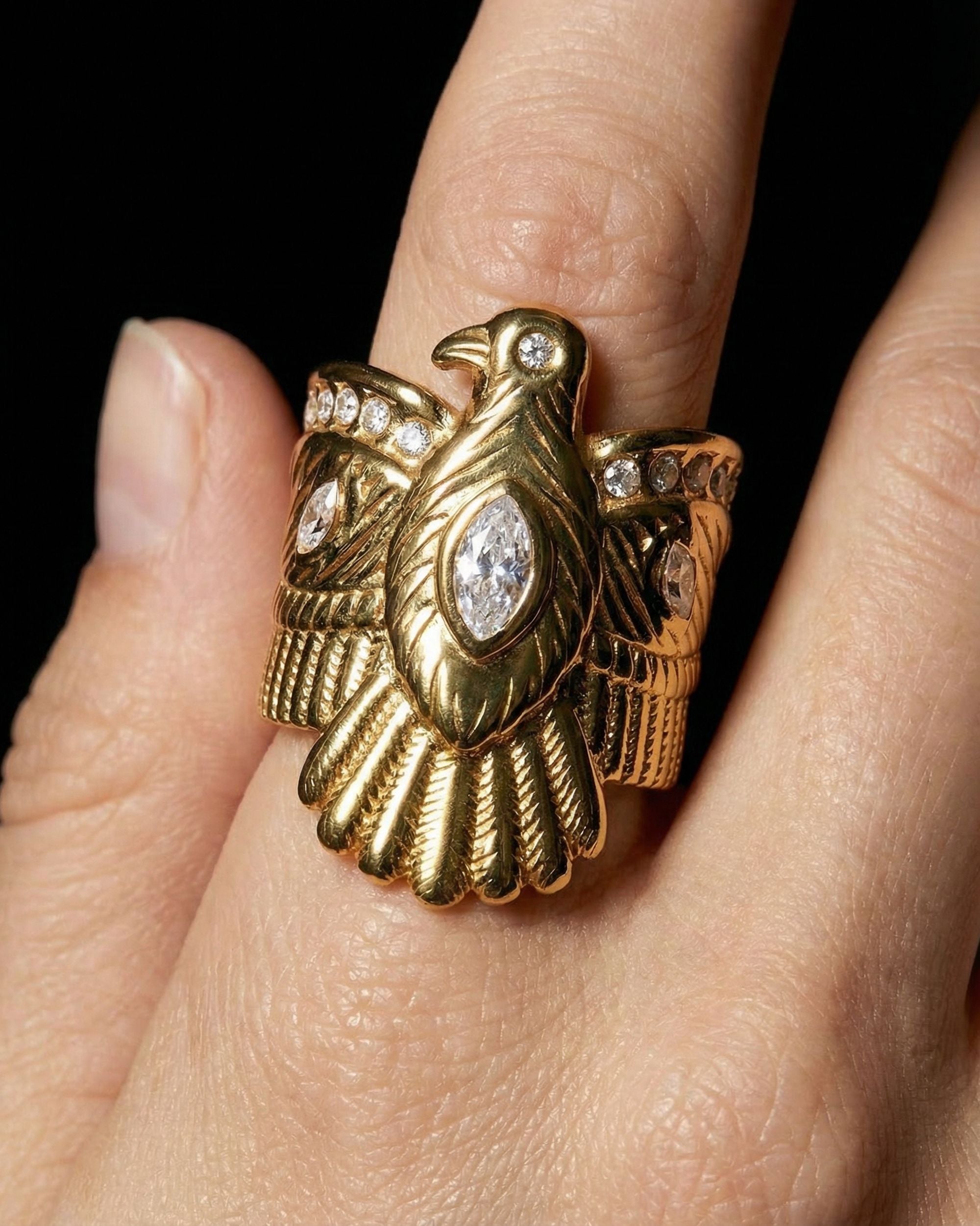 Eagle Statement Ring, Architectural Jewelry