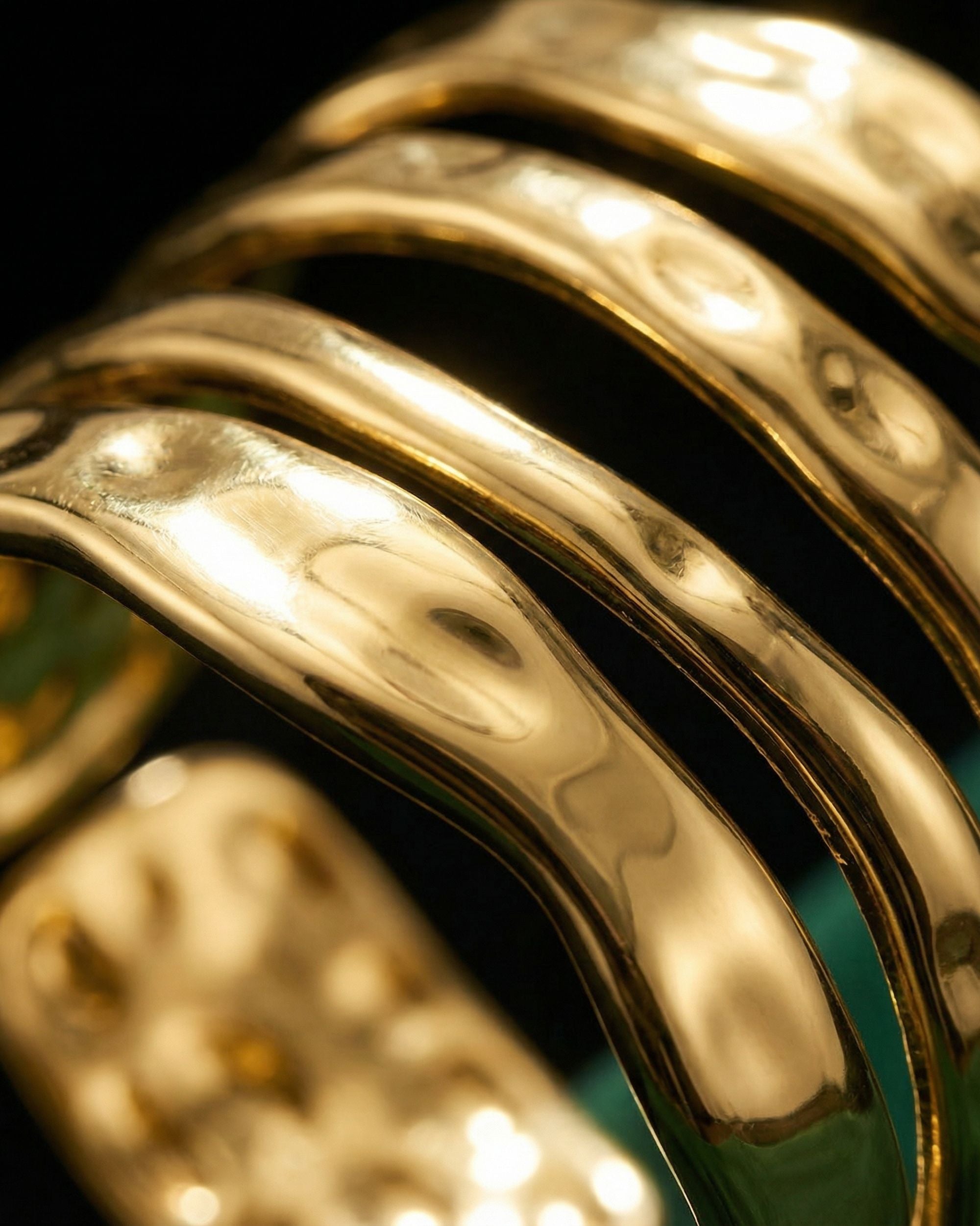 Flowing Waves Sculptural Cuff Bracelet, Close Up