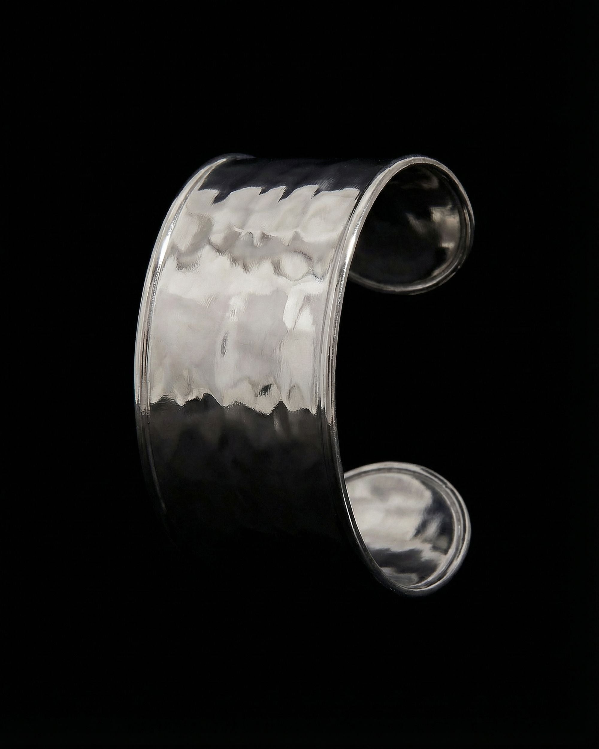 Liquid Metal Wide Cuff Bracelet, Silver Bracelet