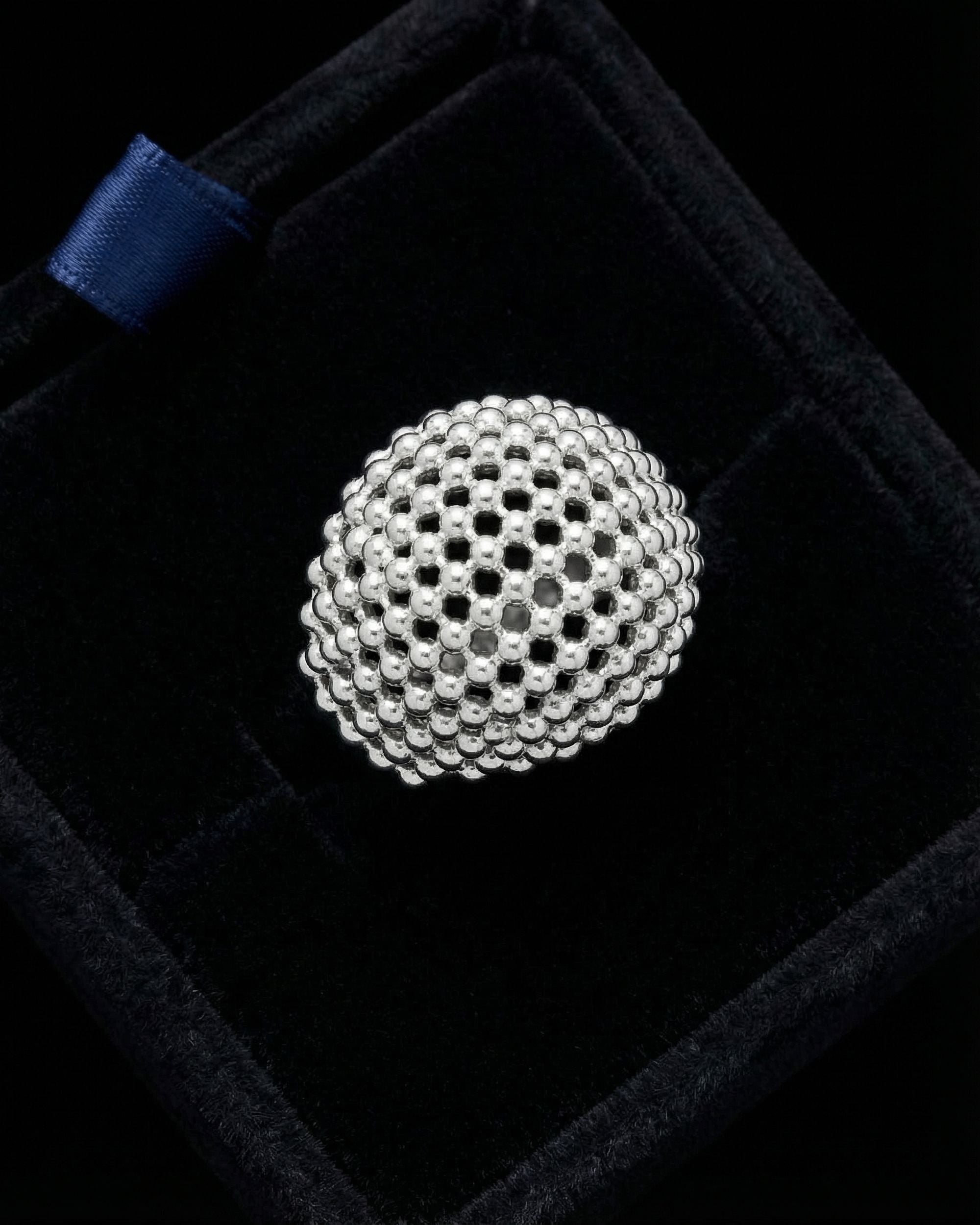 Mesh Sphere Ring, Silver Jewelry