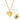 Gold heart-shaped locket with chain on a white background