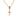 Gold necklace with a cross pendant and red stones on a white background