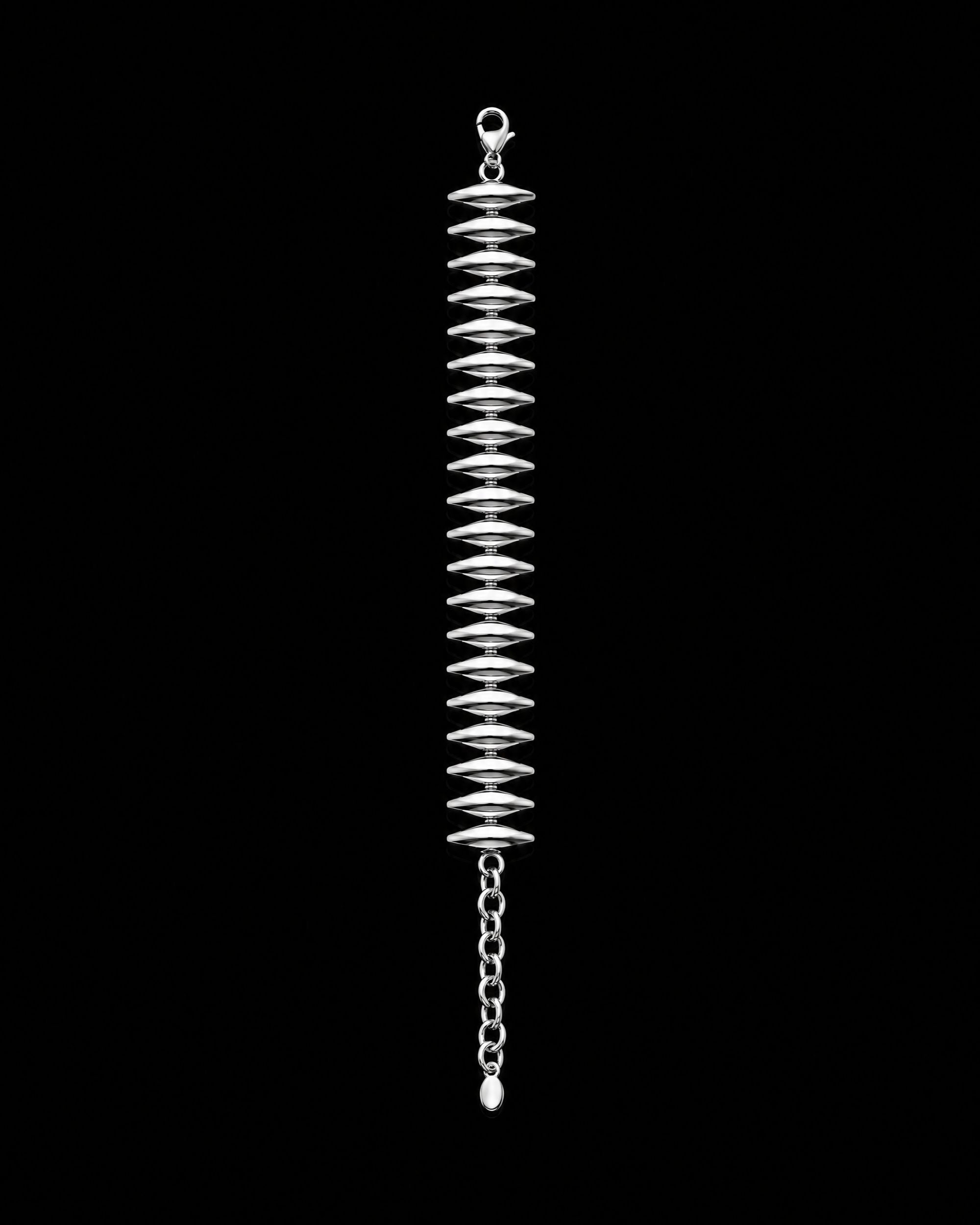 Oval Disc Bracelet - Silver