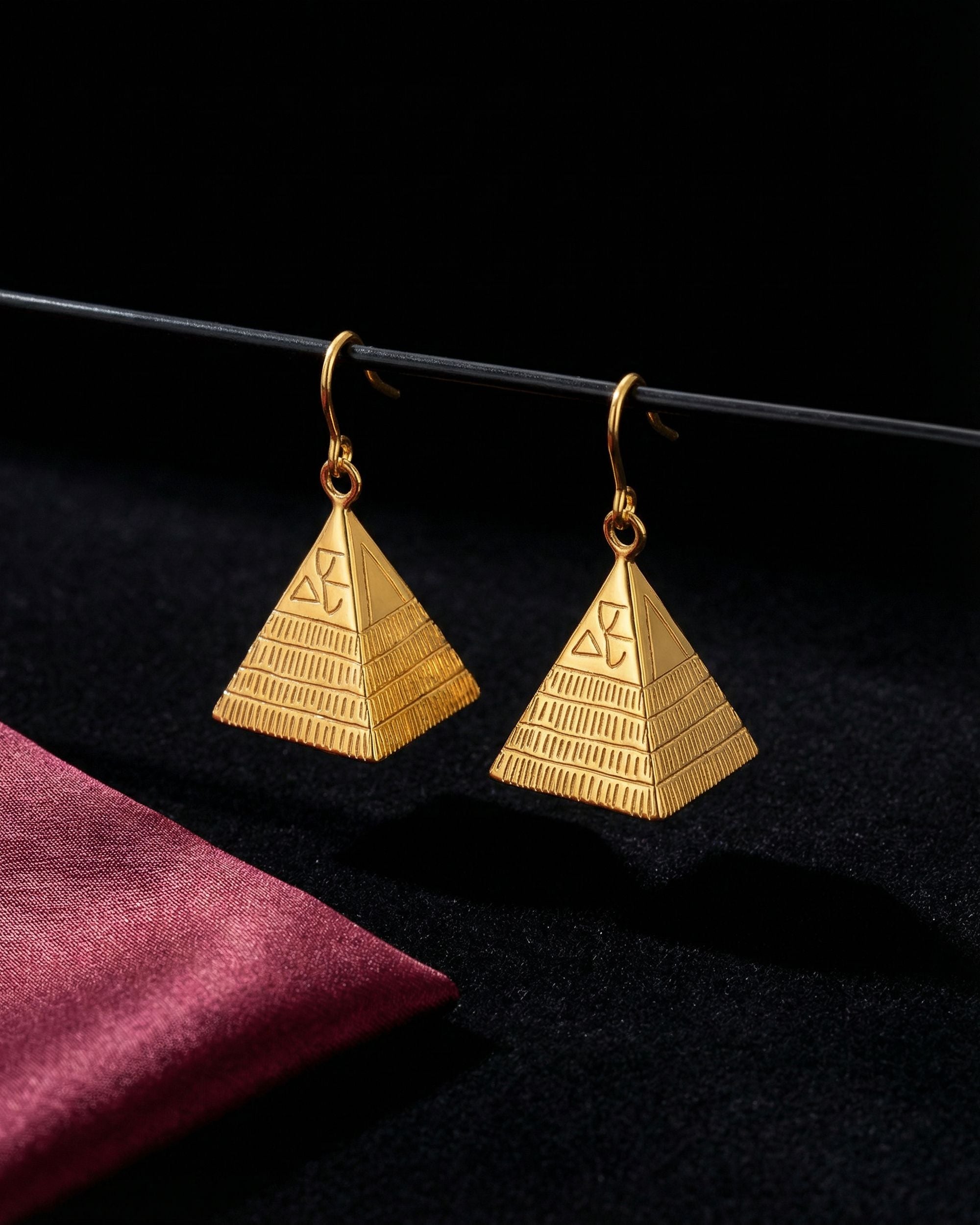 Pyramid Drop Earrings, Unglaz Jewelry