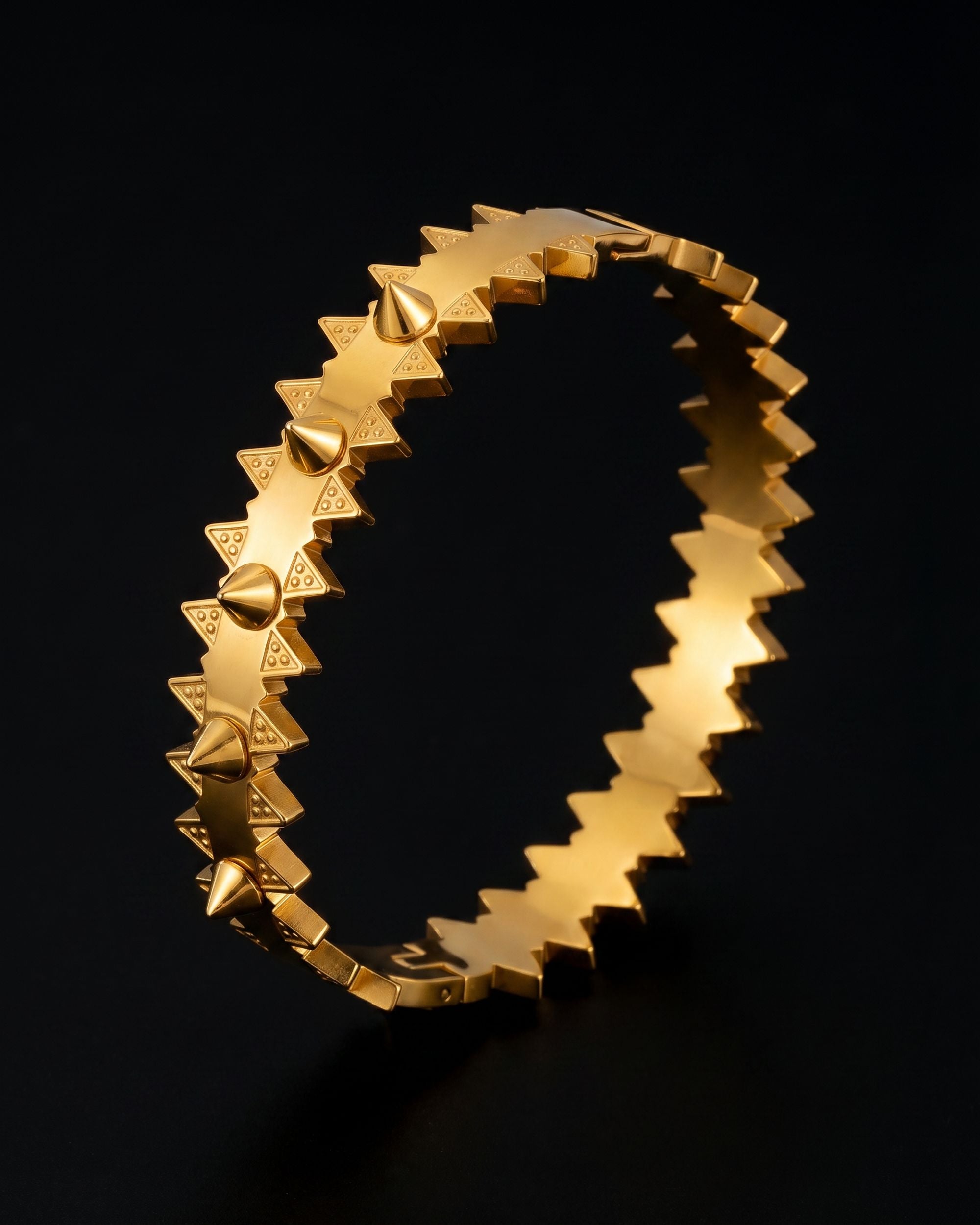 Sawtooth Spike Bangle, Side View