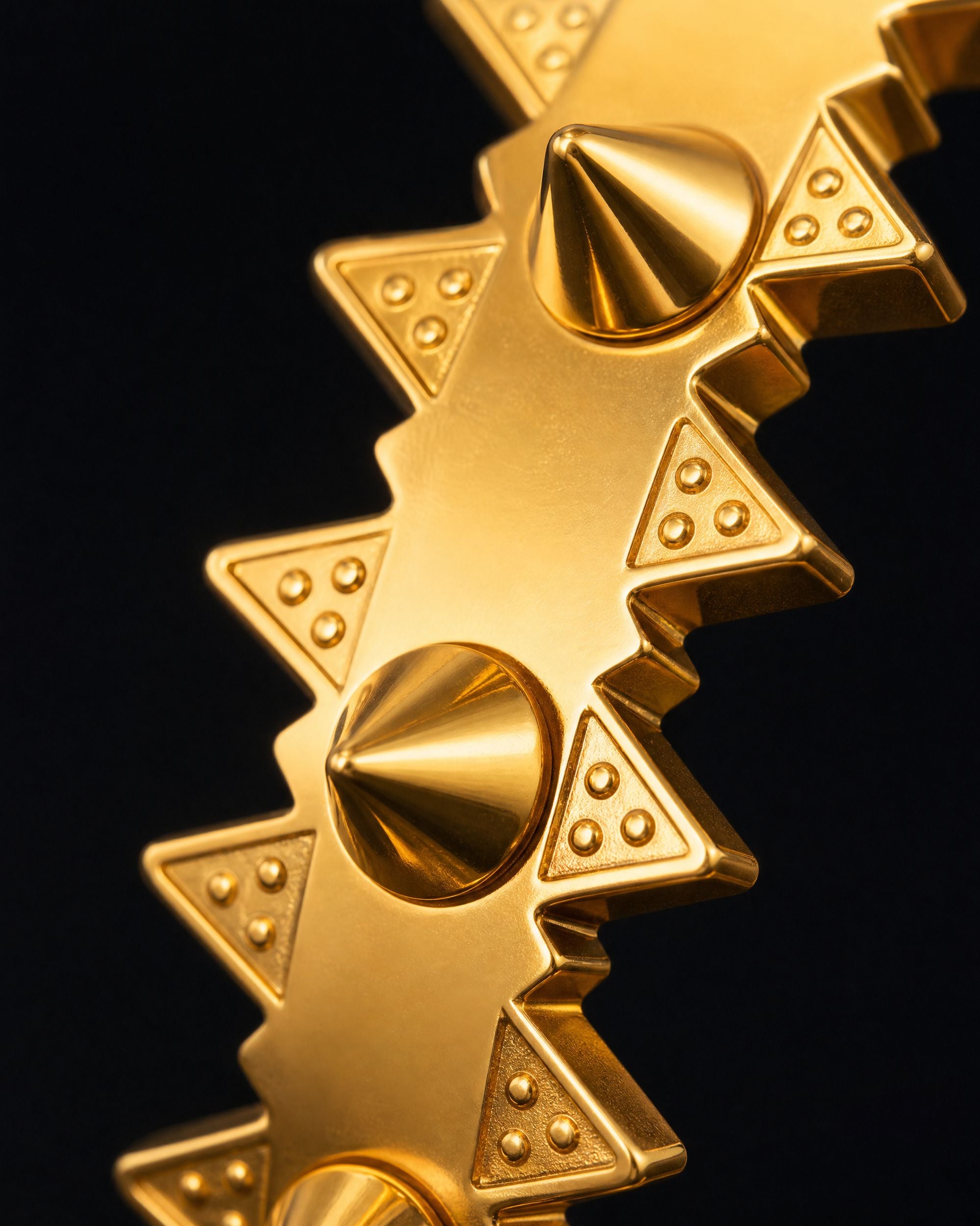 Sawtooth Spike Bangle - Gold