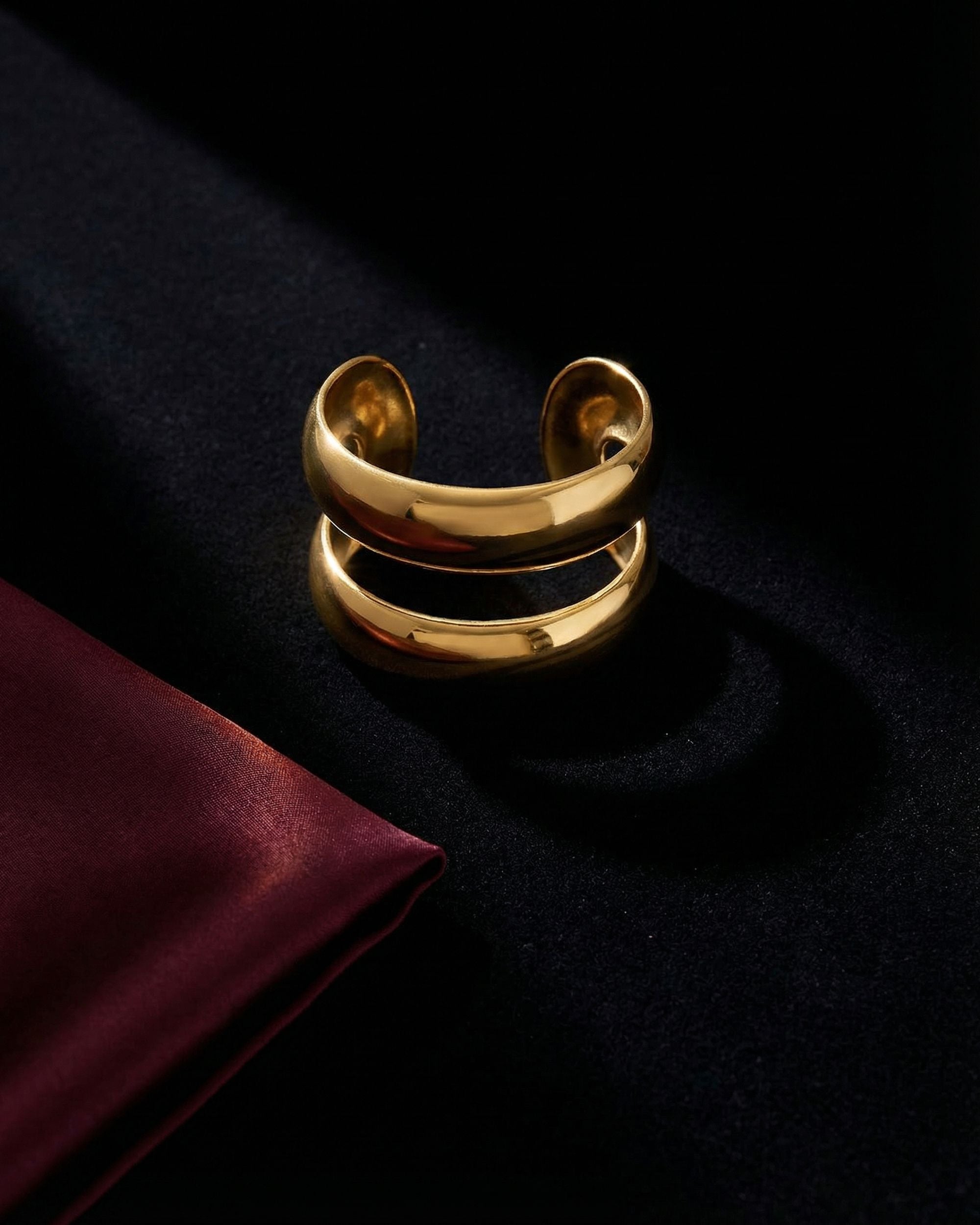 Split Dome Double Cuff Bracelet, Unglaz Jewelry