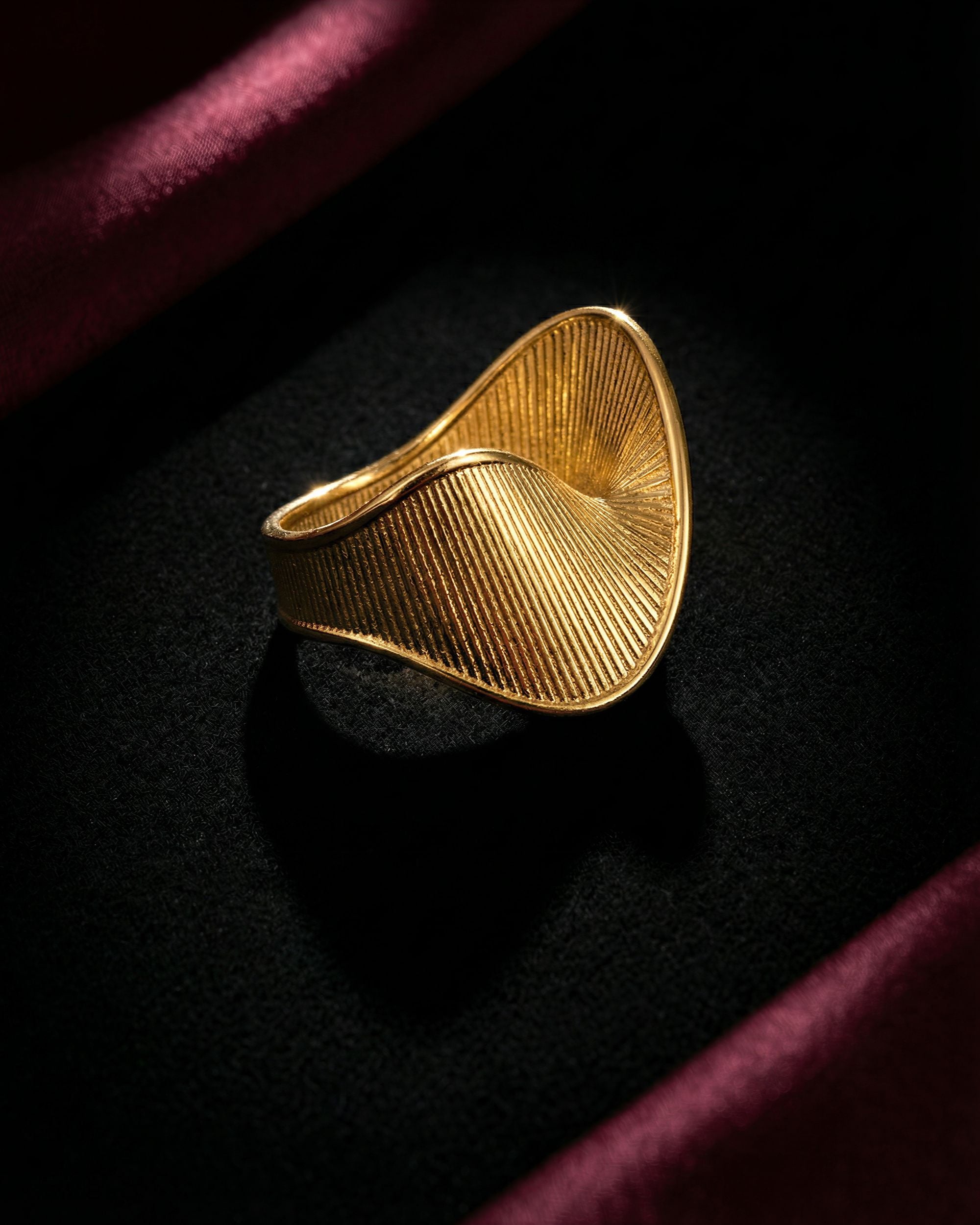 Twisted Diagonal Stripe Statement Ring, Unglaz Jewelry