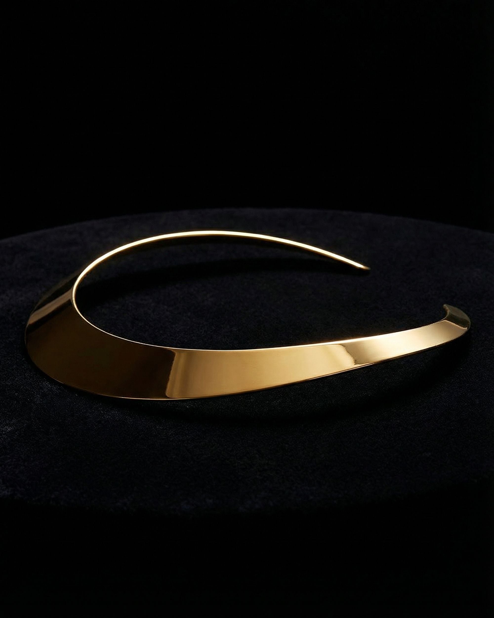 Wide Collar Torque Necklace, Gold Jewelry