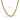 Gold chain necklace with open oval link design and measurement annotations displayed on a white background.