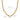Gold necklace with oval bead link design and measurement annotations displayed on a white background.