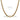 Gold chain necklace with oval links and ring clasp with measurements on a white background