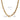 Gold chain necklace with rope-like link design and measurement annotations displayed on a white background.