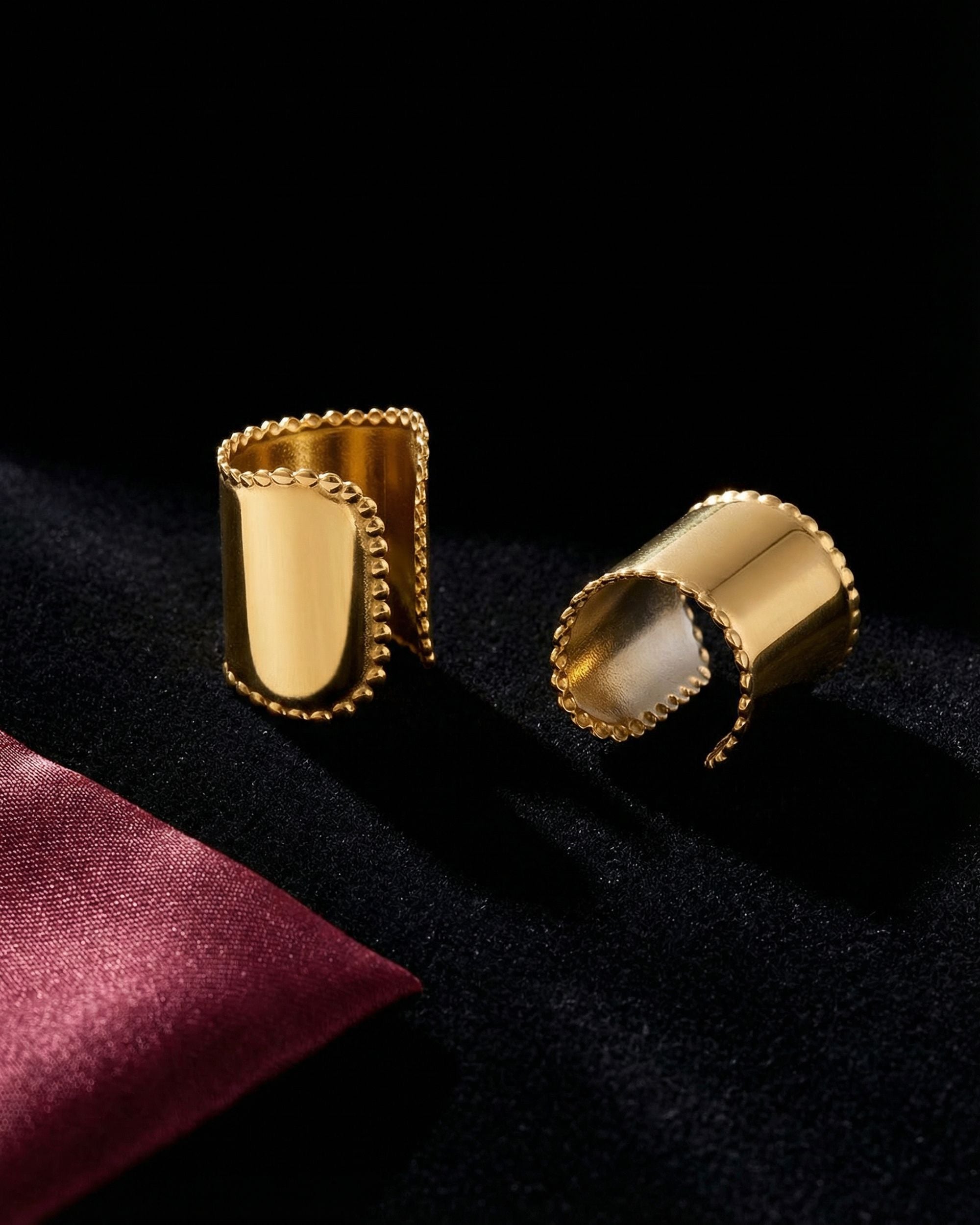 Beaded Edge Wide Ear Cuff, Unglaz Jewelry