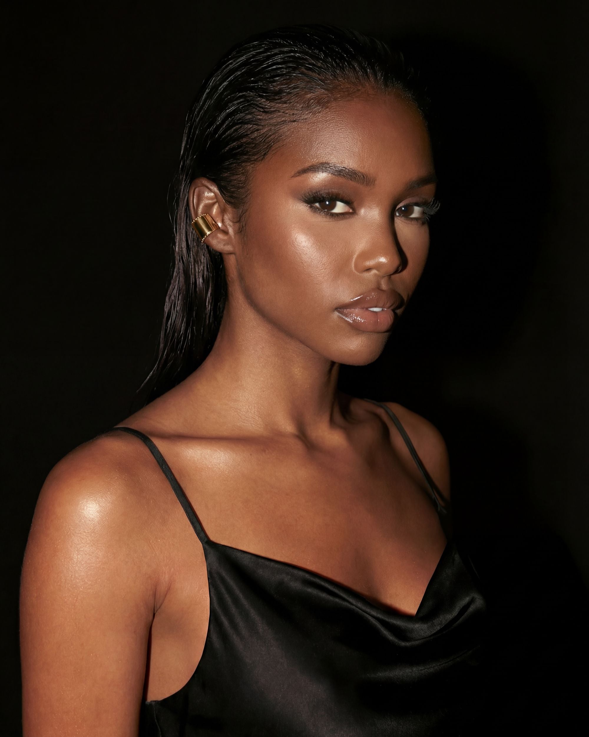 Beaded Edge Wide Ear Cuff, Jewelry Detail