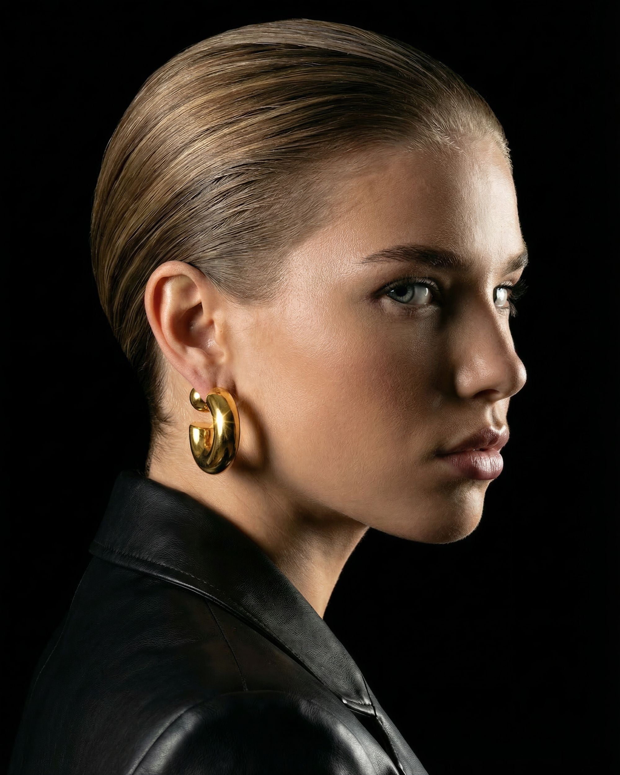 Chunky Ball Hoop Earrings, Jewelry Detail