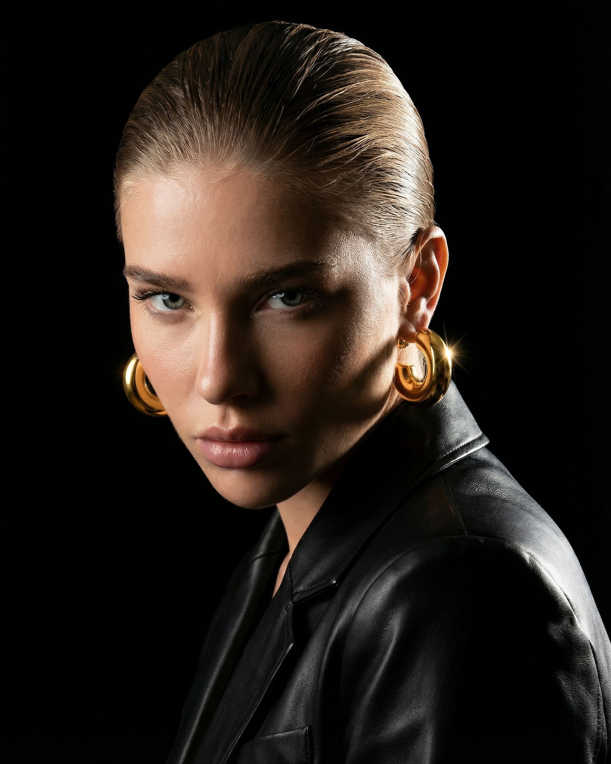 Chunky Ball Hoop Earrings, Stainless Steel