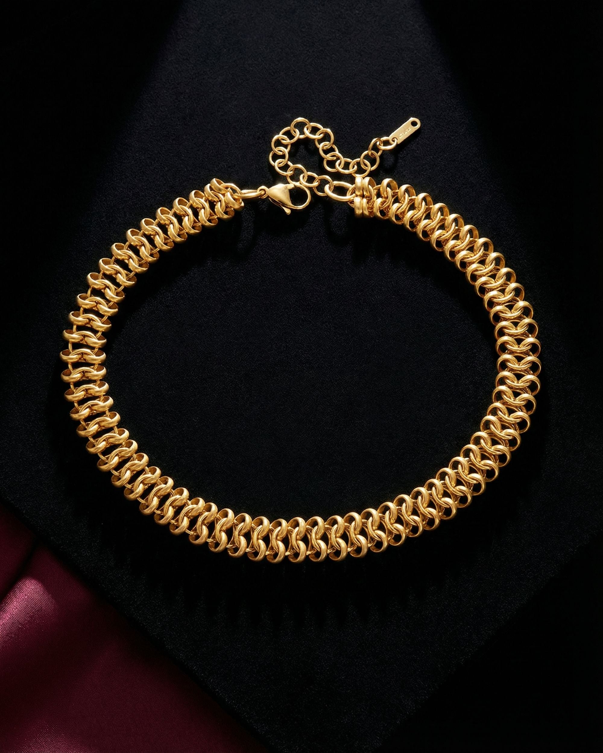Coiled Gold Chain Choker Necklace, Gold Jewelry