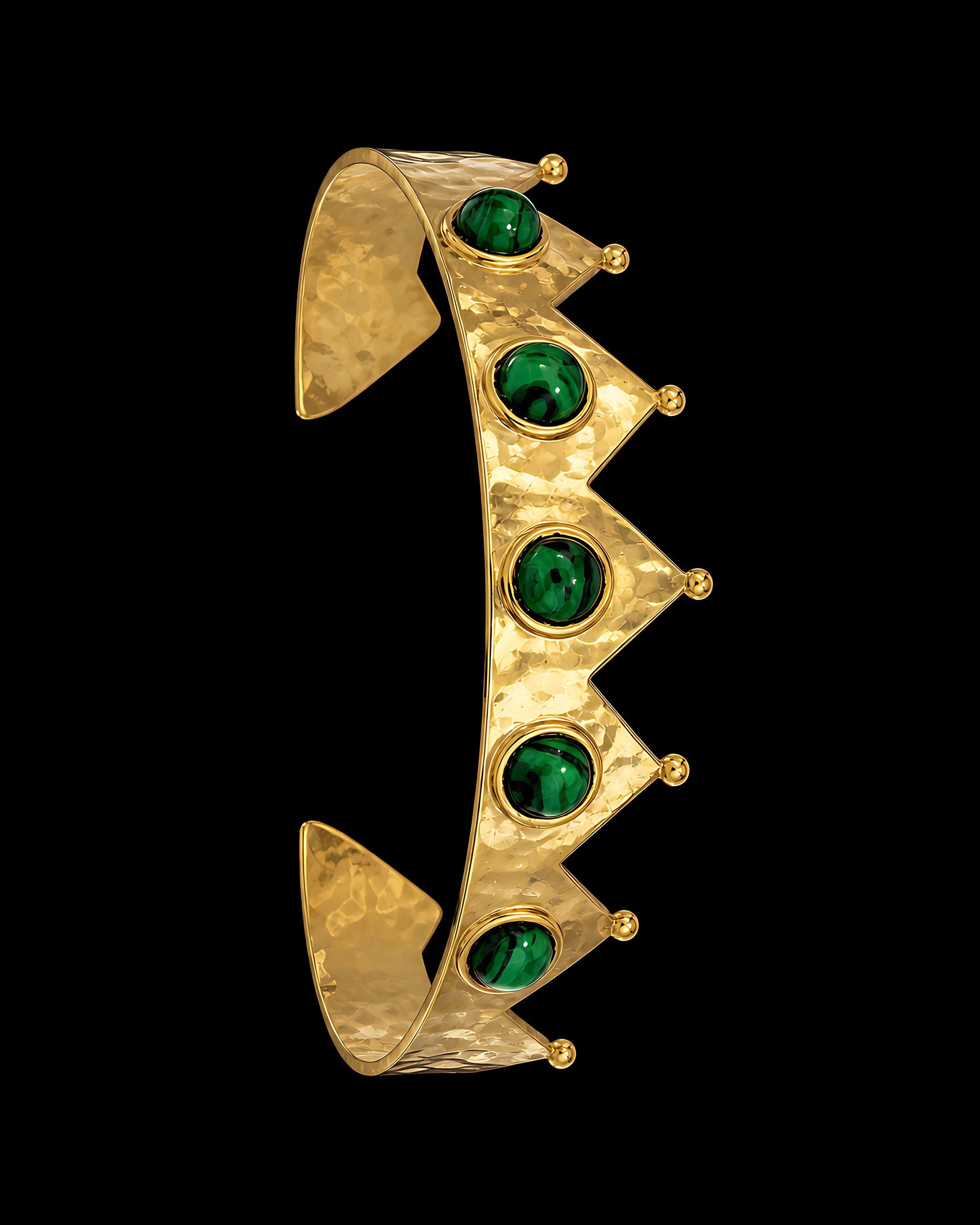 Crown Bangle Bracelet - Gold