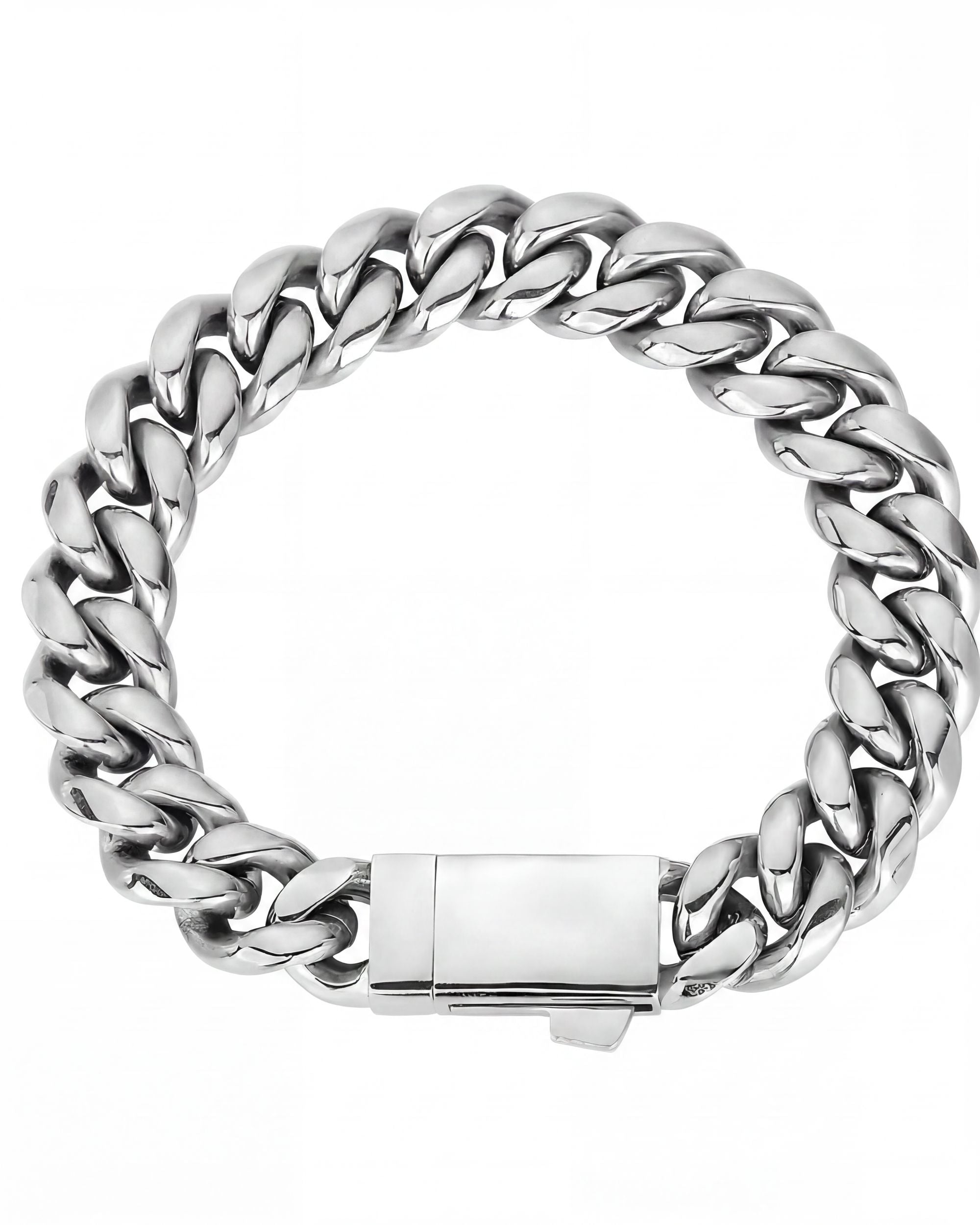 Cuban Link Chain Bracelet, Silver