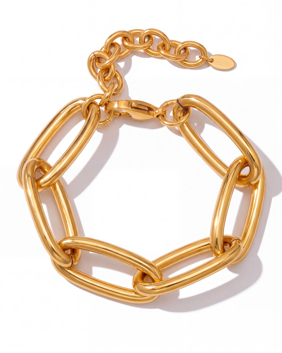 Heavy Oval Link Chain Bracelet - Gold
