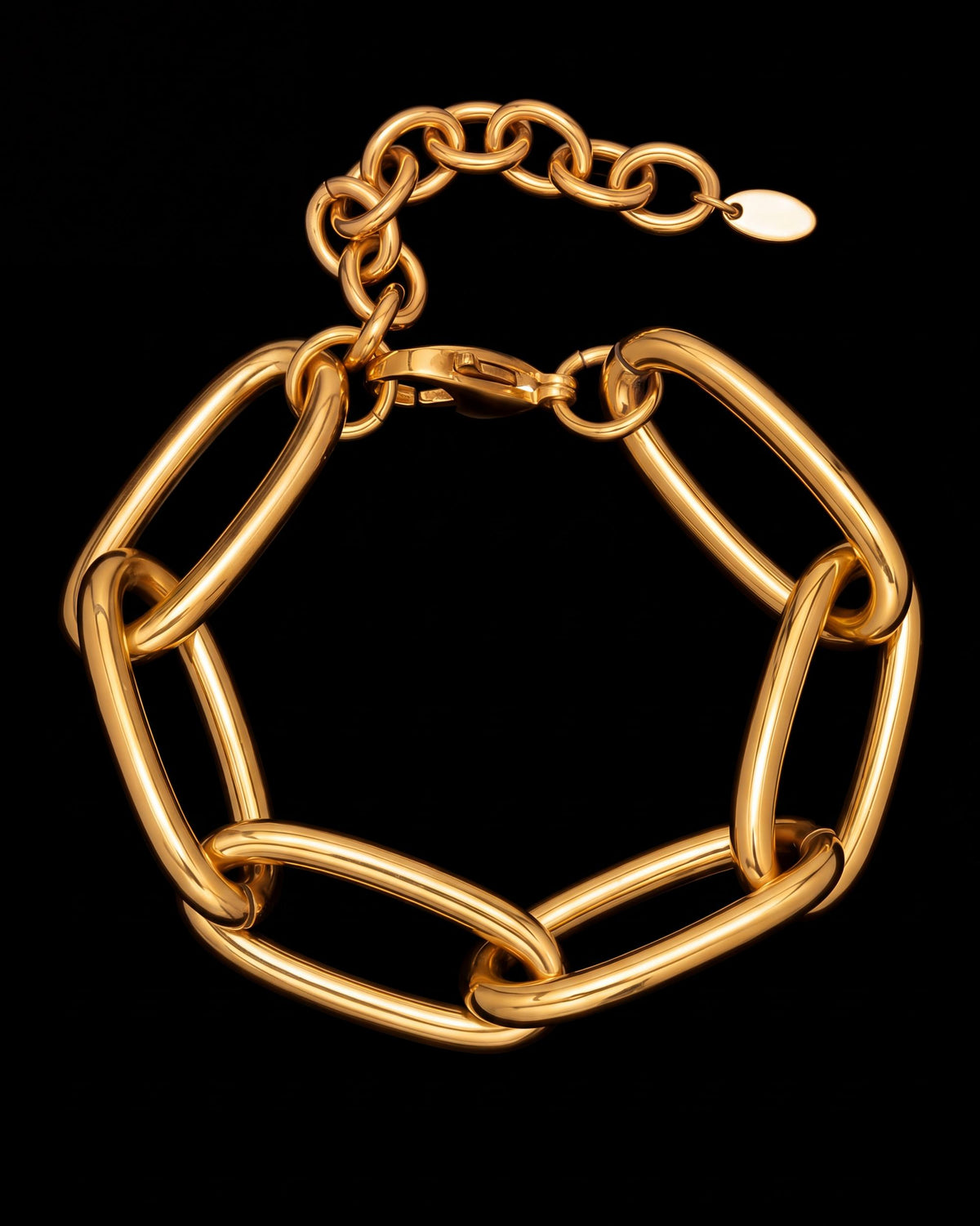 Heavy Oval Link Chain Bracelet - Gold