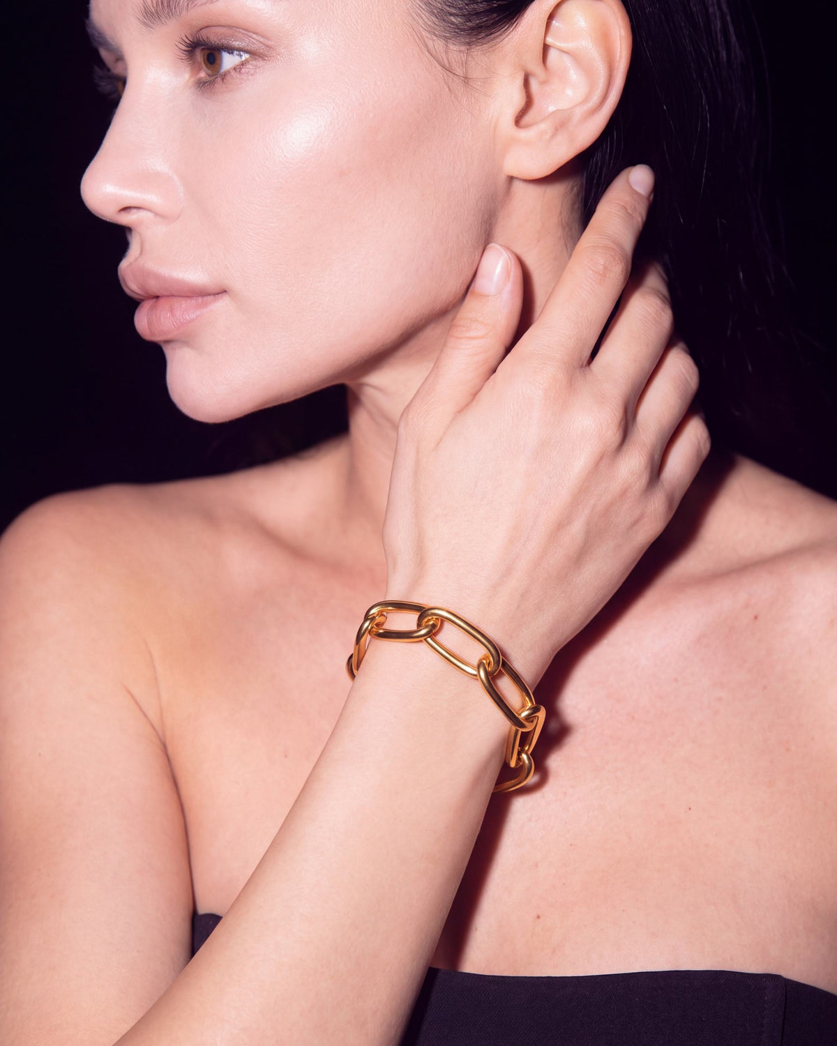 Heavy Oval Link Chain Bracelet - Gold