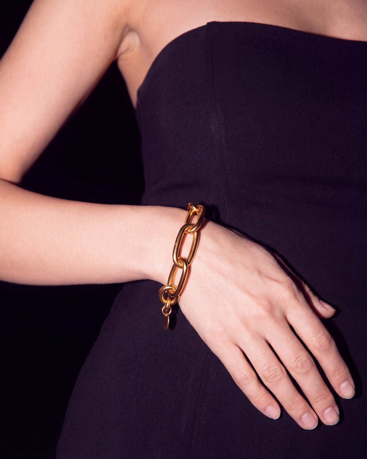Heavy Oval Link Chain Bracelet - Gold