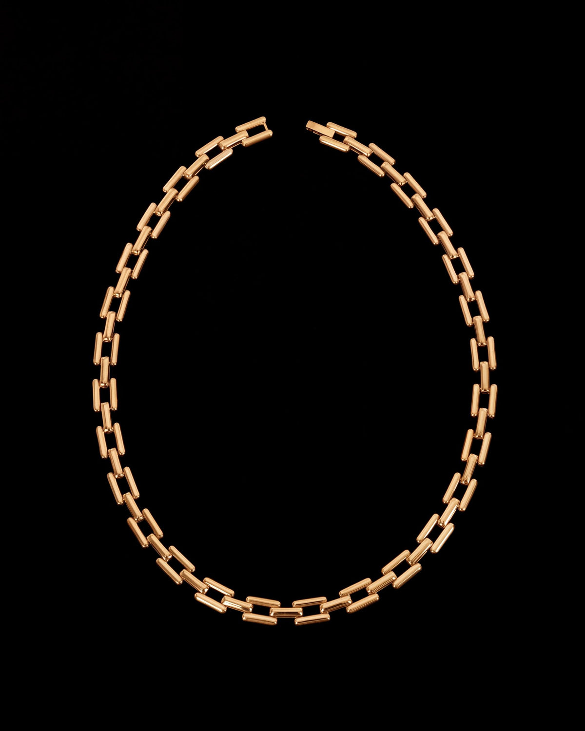 Rectangle Link Chain Necklace - Gold