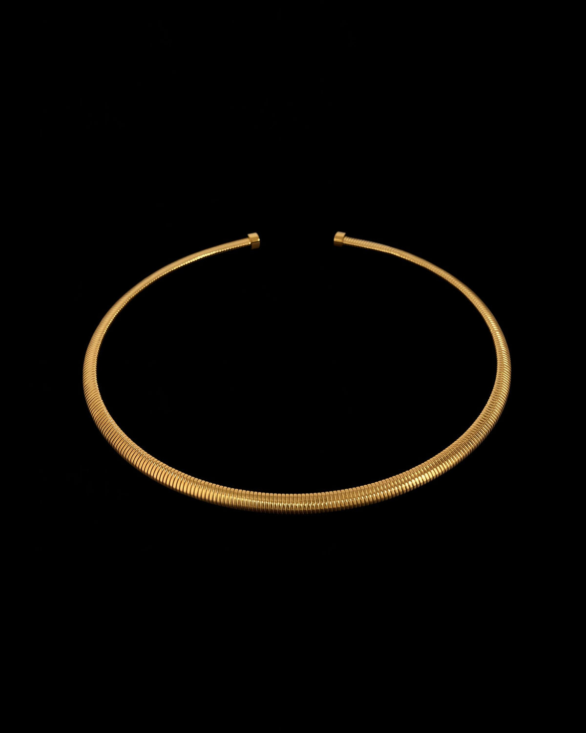 Ribbed Coil Collar Necklace - Gold