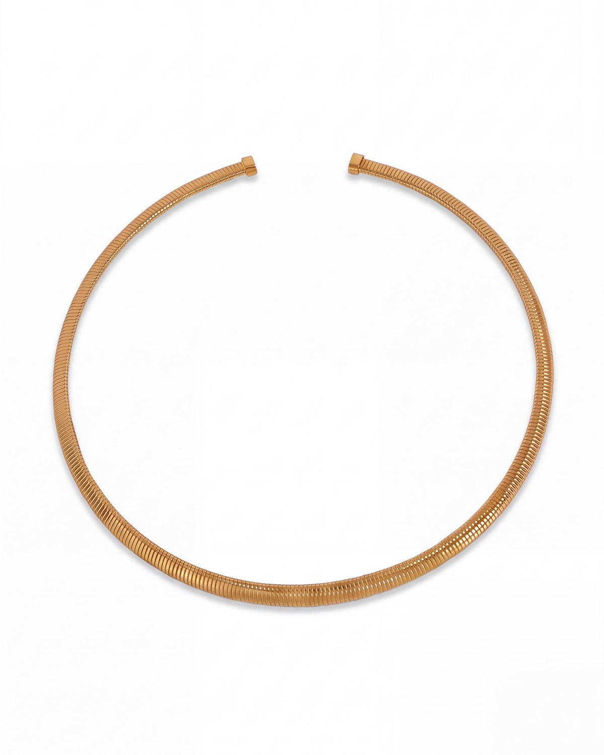 Ribbed Coil Collar Necklace - Gold